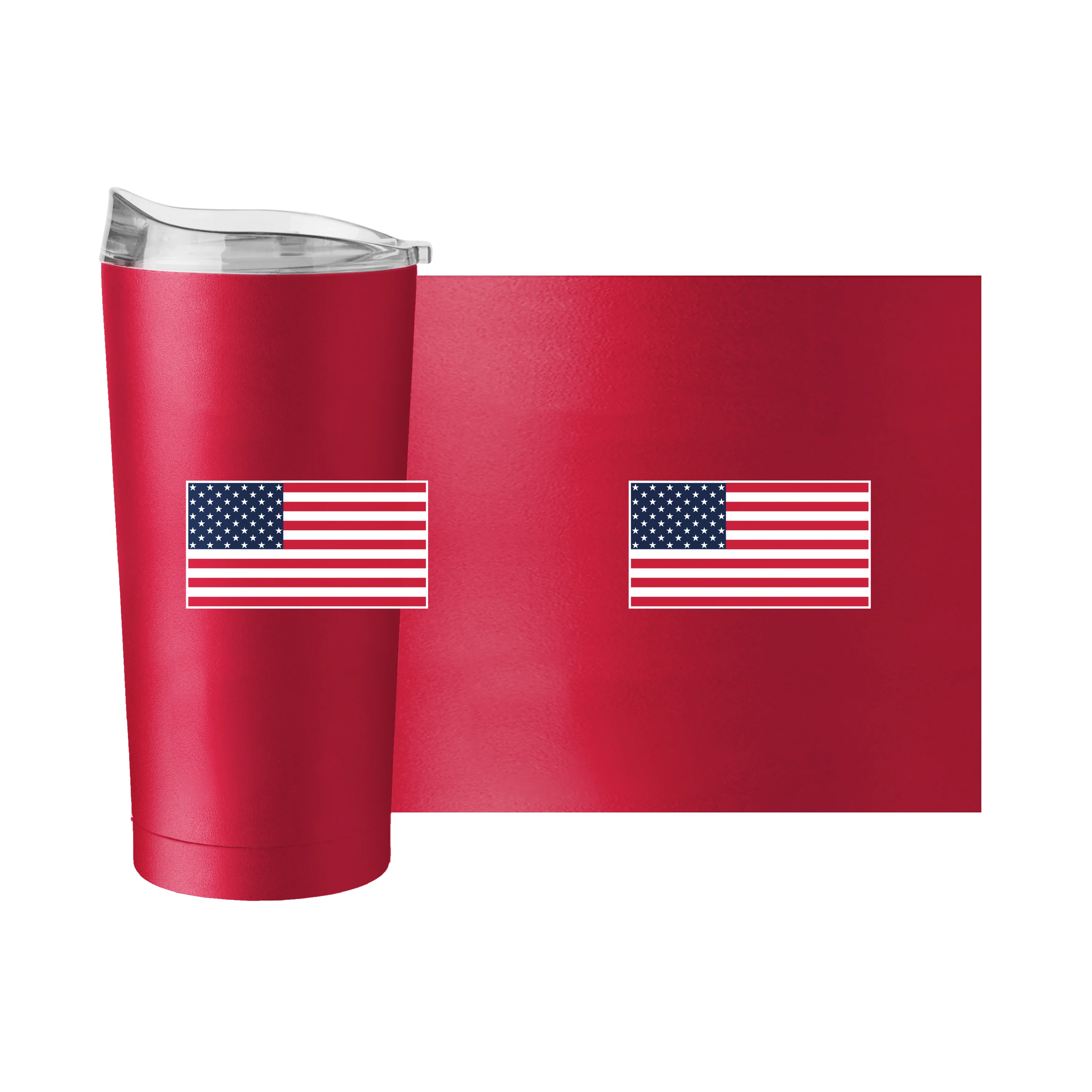 4th of July 20oz Red American Flag Powder Coat Tumbler - Image 3