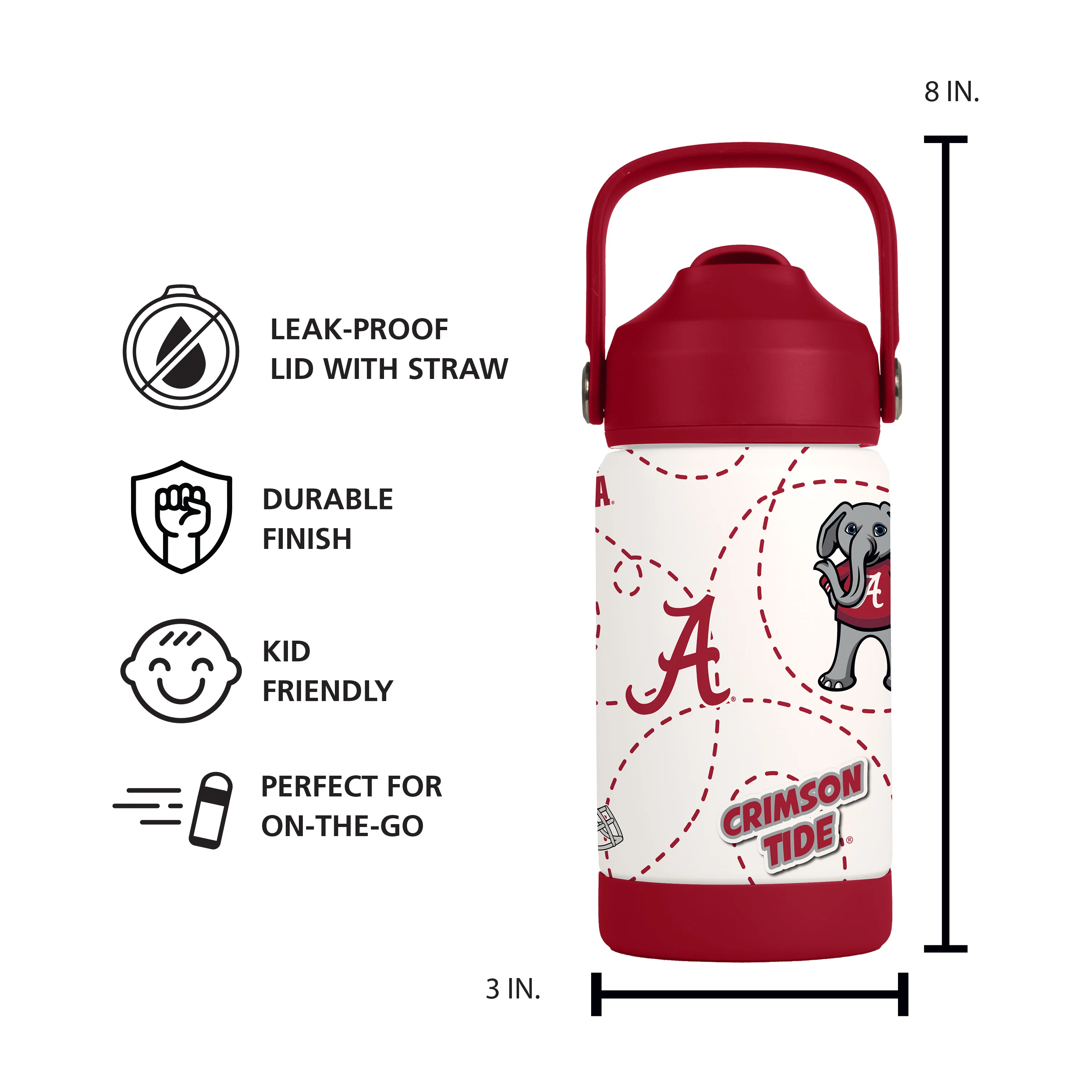 Alabama 12oz Mascot SS Kids Bottle - Image 7