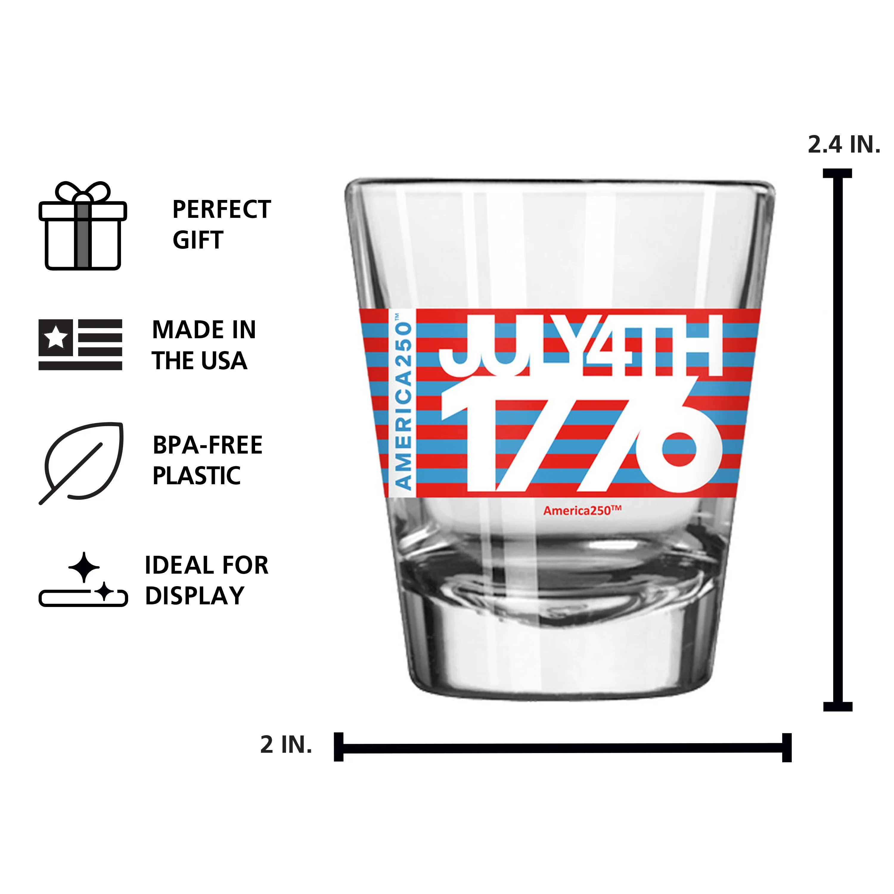 America 250 2oz 1776 Shot Glass - Image 5