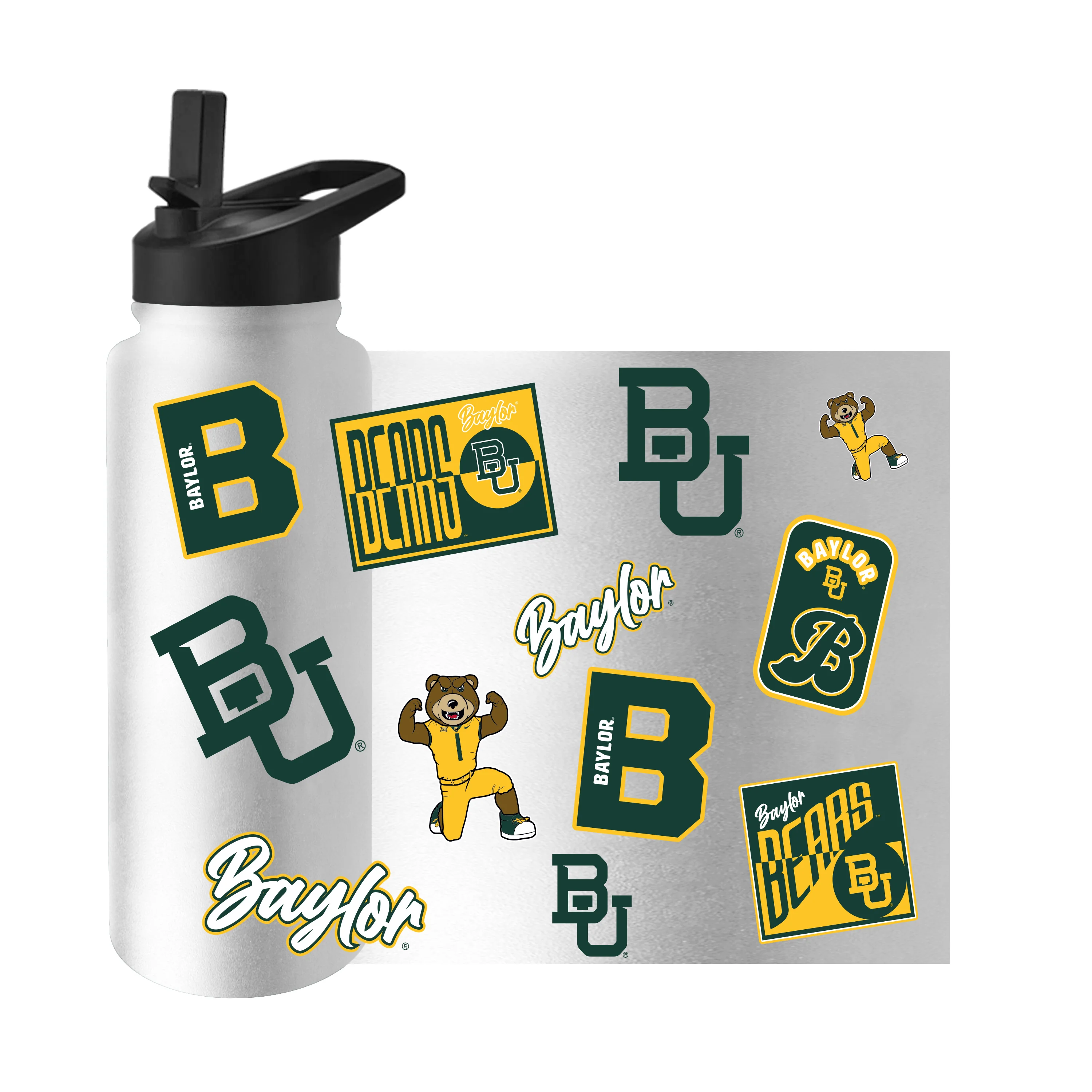 Baylor 34oz White Dreamweave Quencher Bottle - Image 3