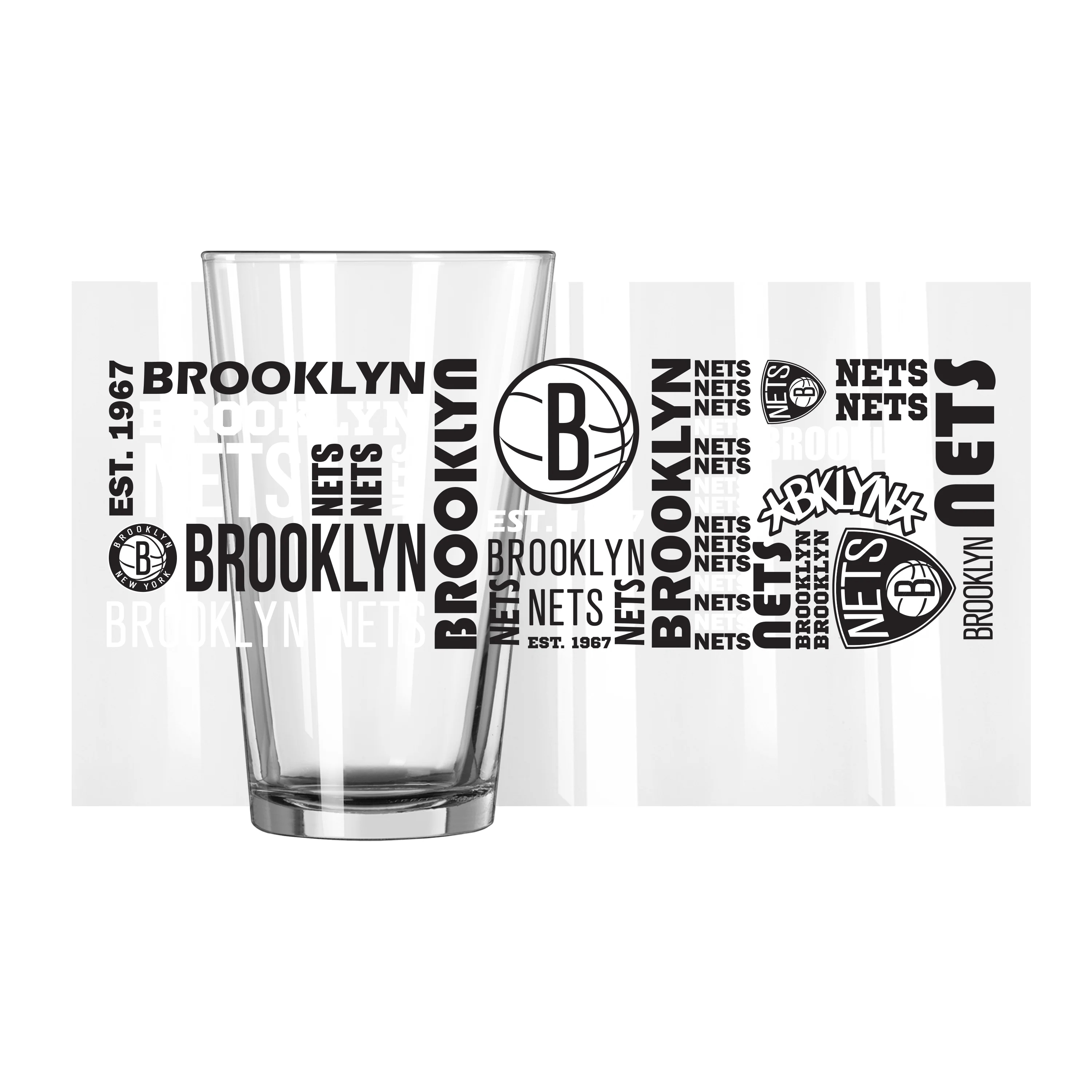 Brooklyn Nets 16oz Spirit Pint Glass - Image 3