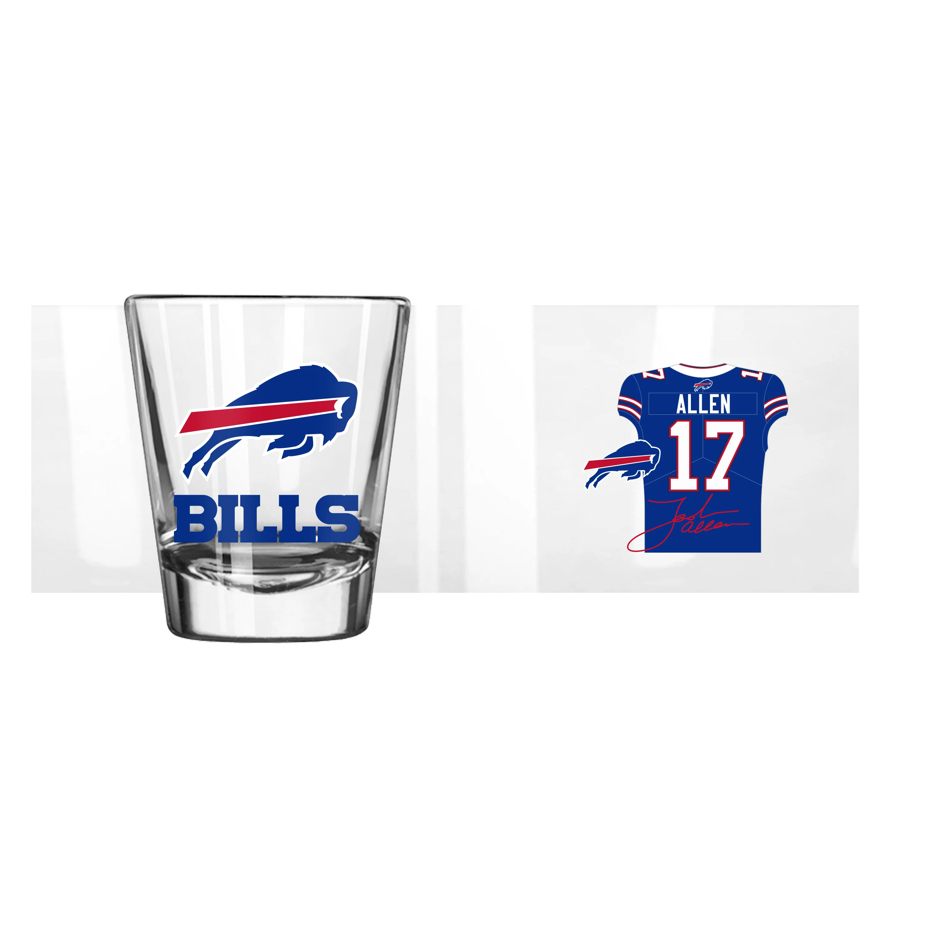 Buffalo Bills Josh Allen 2oz Shot Glass - Image 2