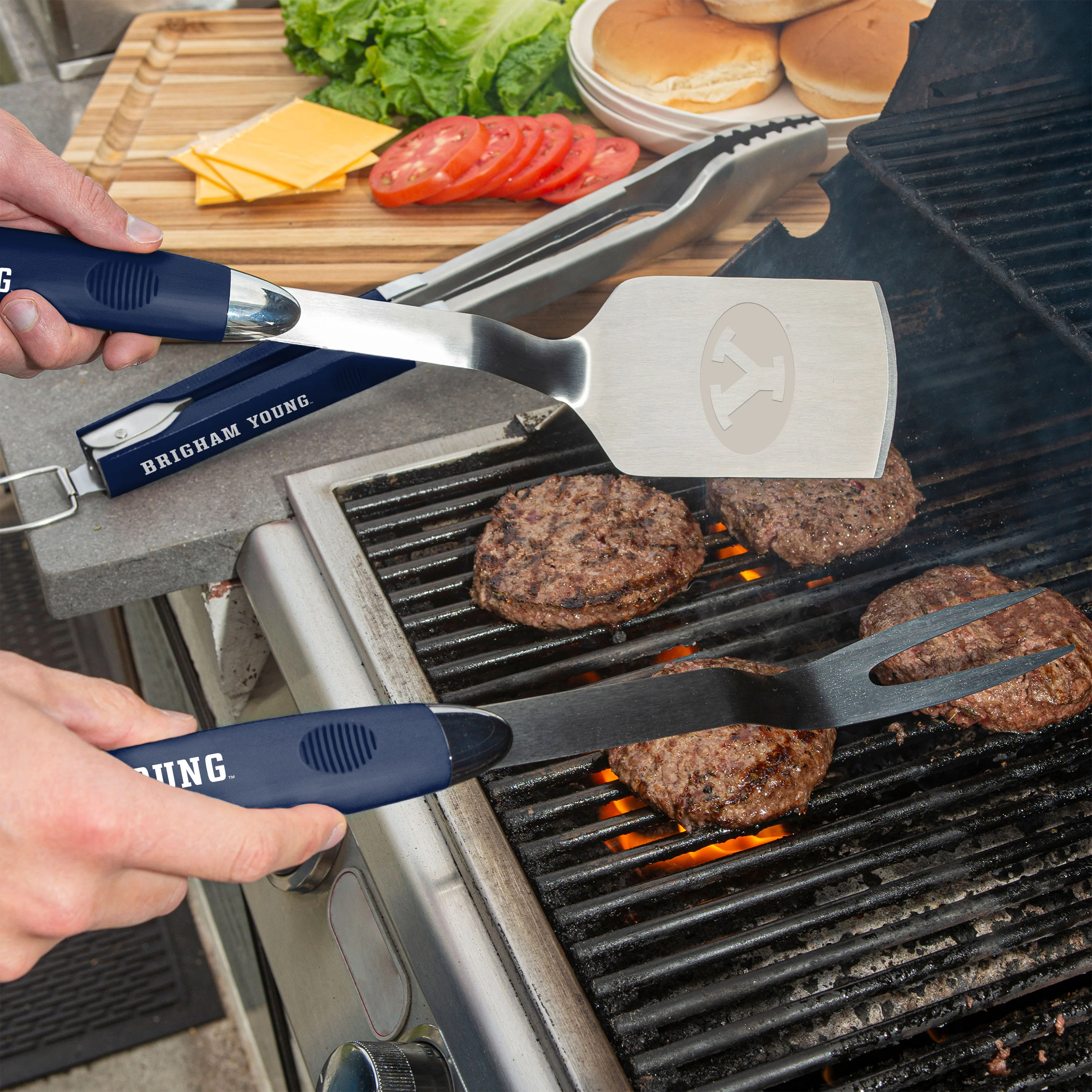BYU Stainless Grill Set - Image 4