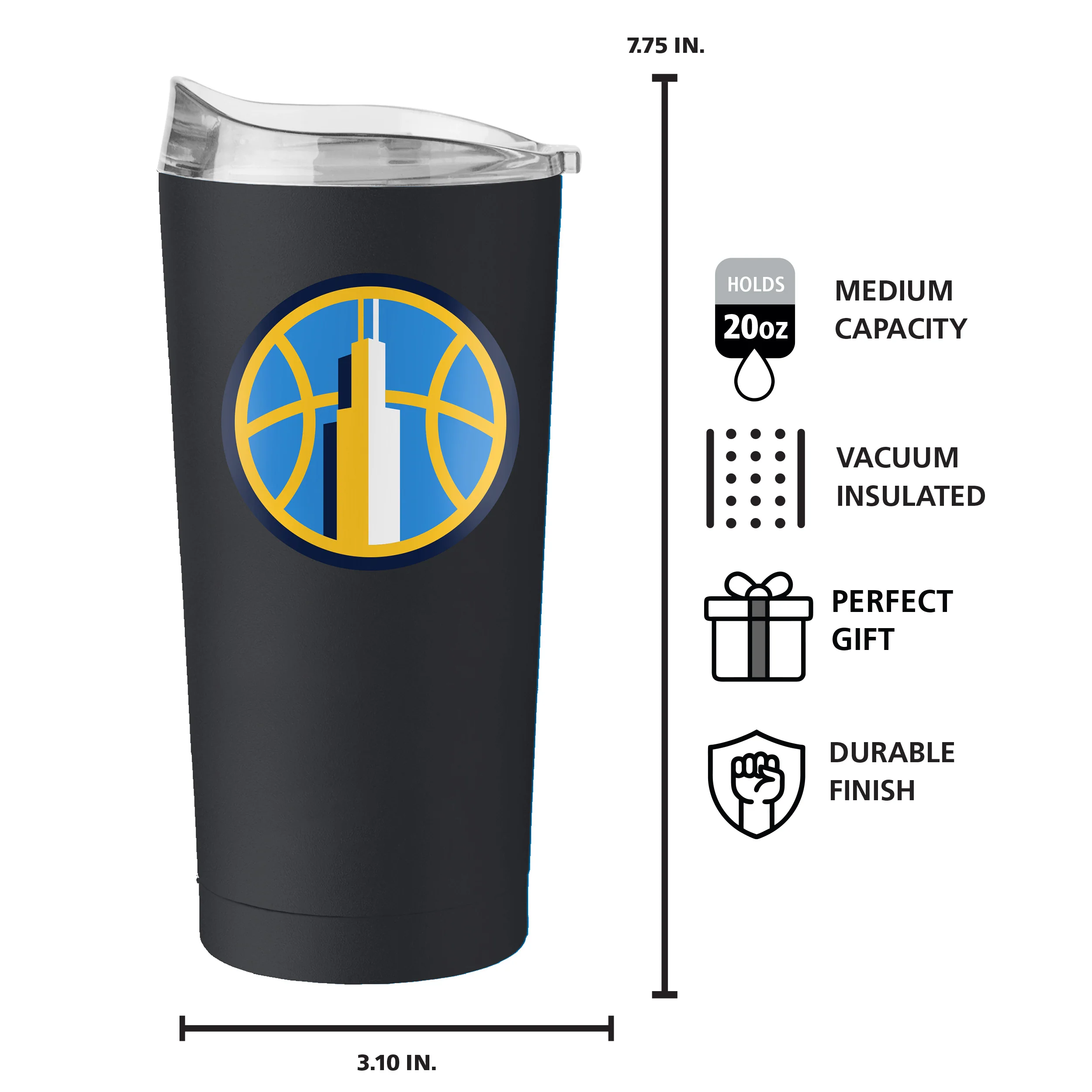 Chicago Sky 20oz Flipside Powder Coat Tumbler - Image 5