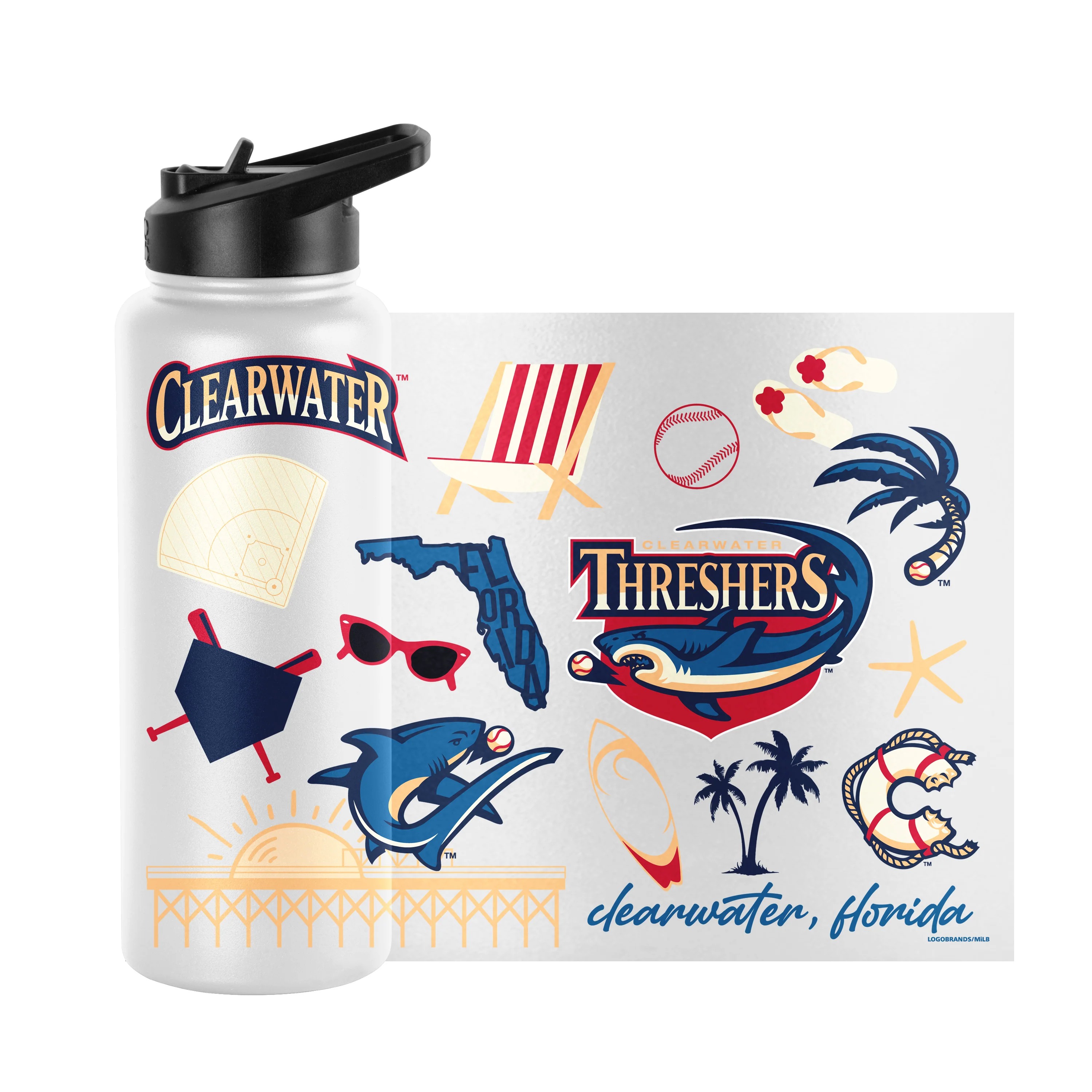 Clearwater Threshers 34oz Native Quencher Bottle - Image 3