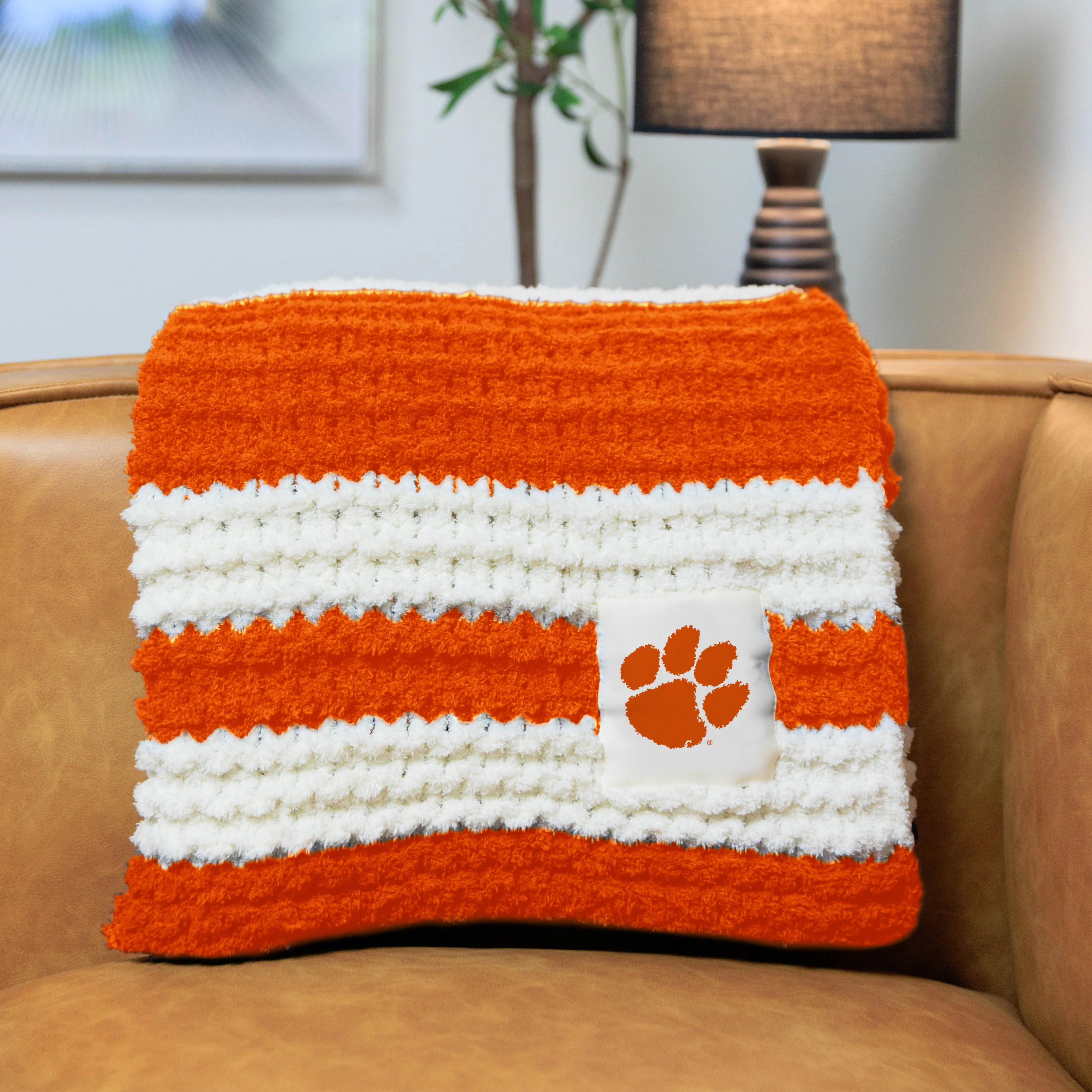 Clemson Cable Knit Throw 50x60 - Image 4