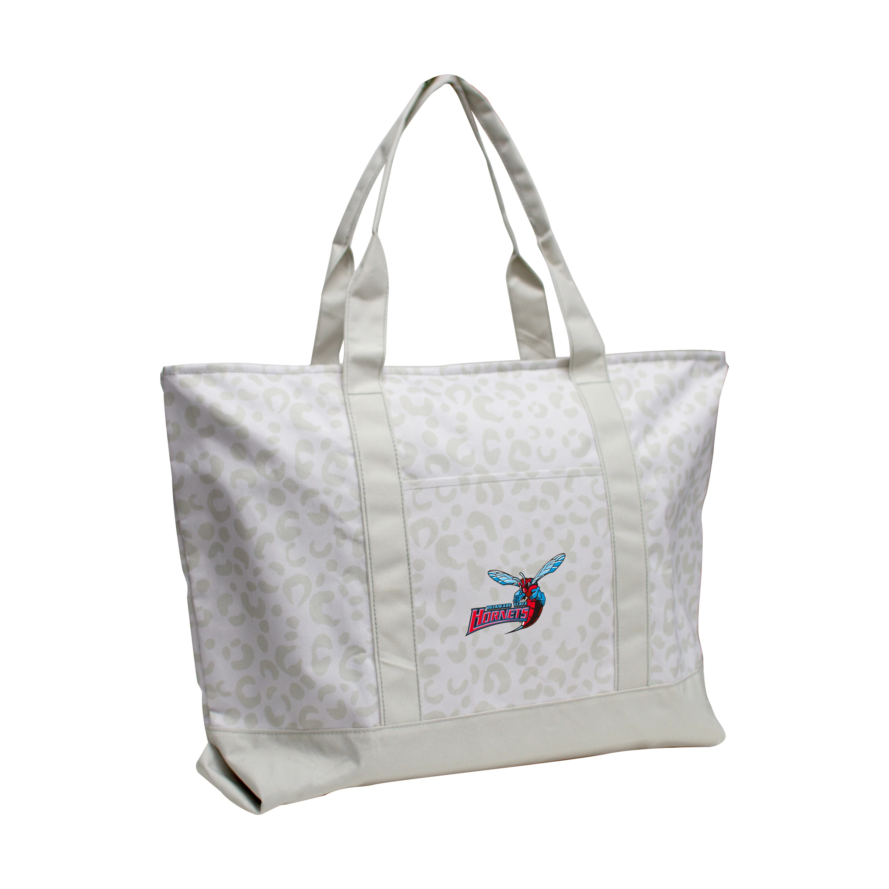 Delaware State Leopard Pattern Tote