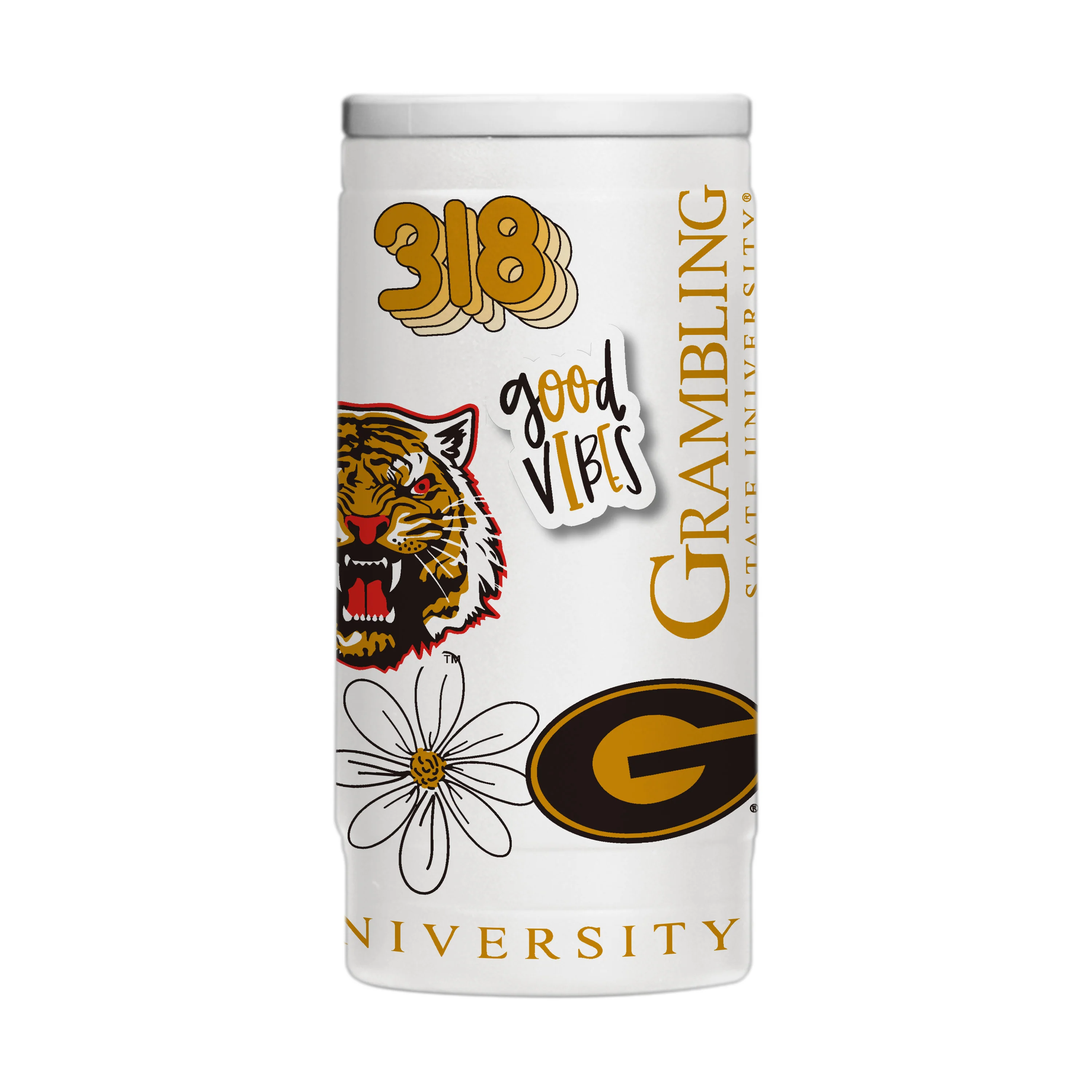 Grambling 12oz Native Powdercoat SlimCan Coolie - Image 2