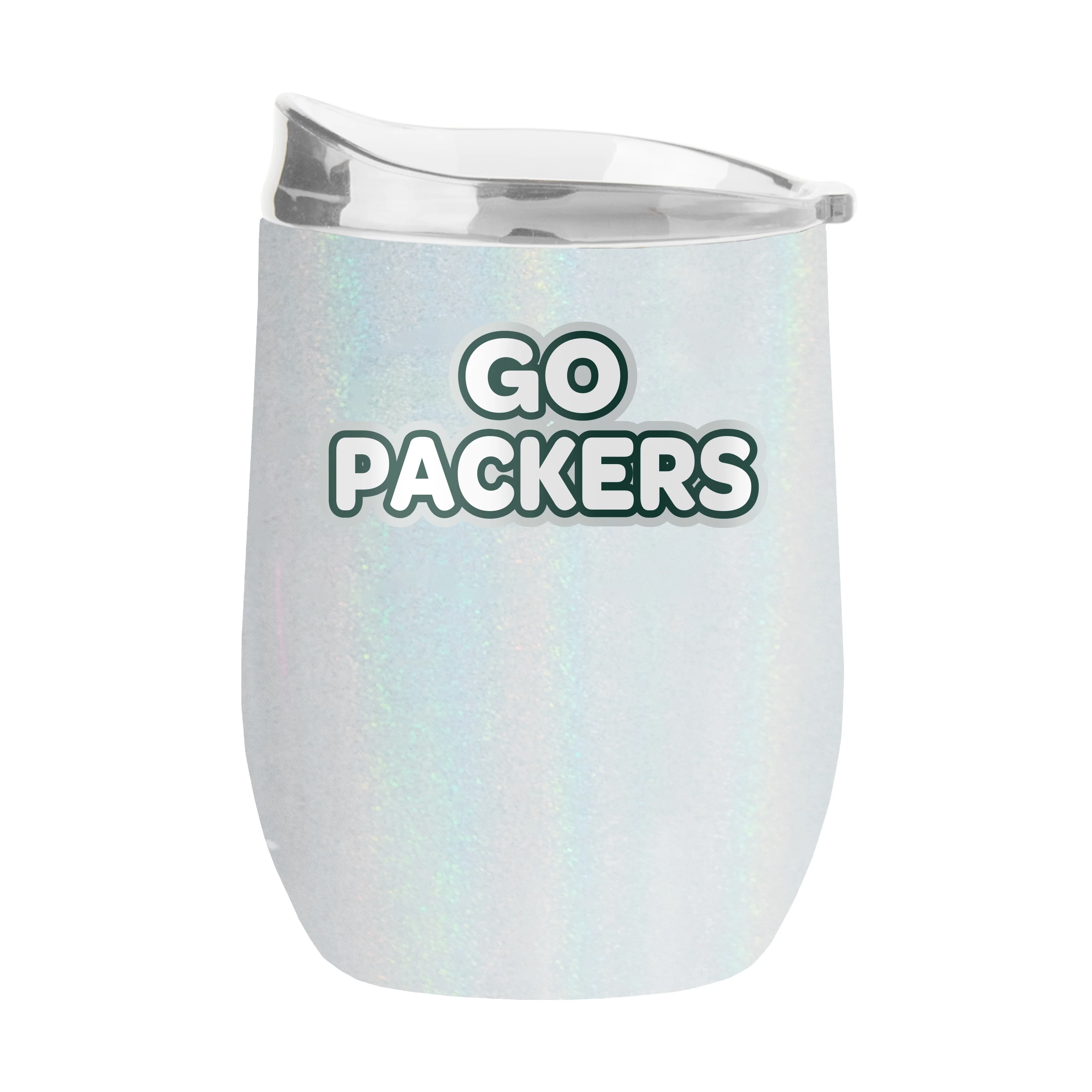 Green Bay Packers 16oz Bubble Iridescent Curved Tumbler