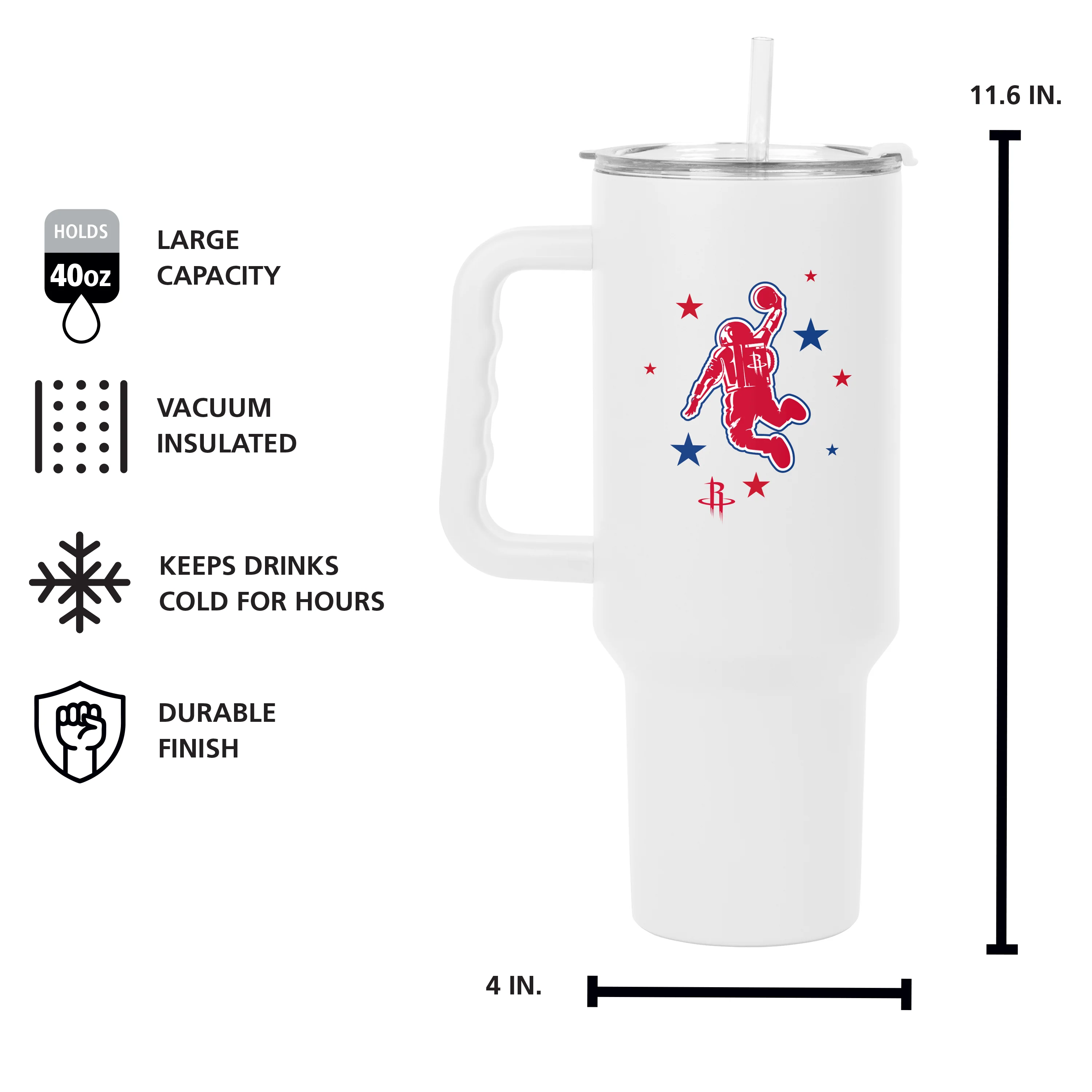 Houston Rockets 40oz 2025-26 City Edition Powder Coat Tumbler - Image 5