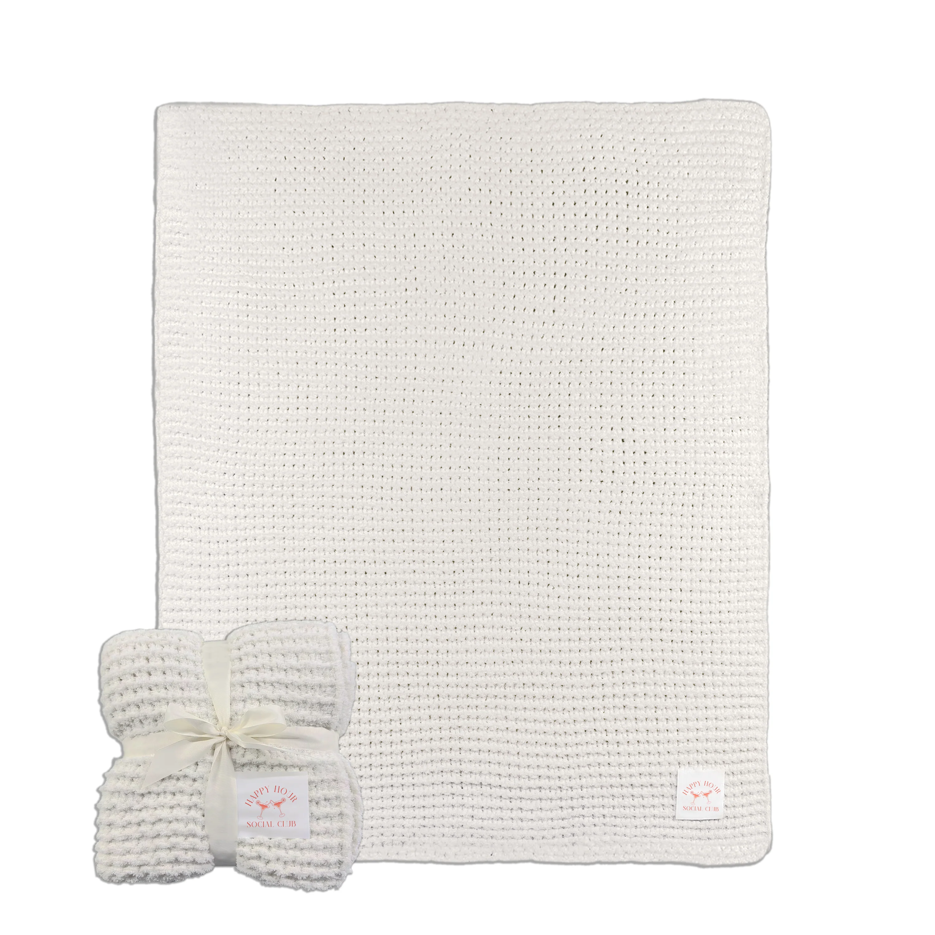 Just A Girl Happy Hour Cable Knit Throw 50x60