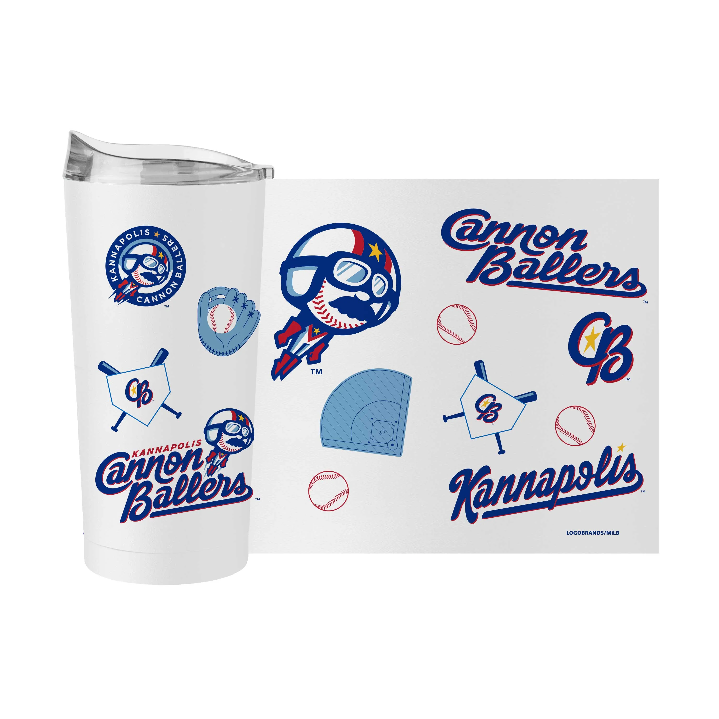 Kannapolis Cannon Ballers 20oz Native Powder Coat Tumbler - Image 3