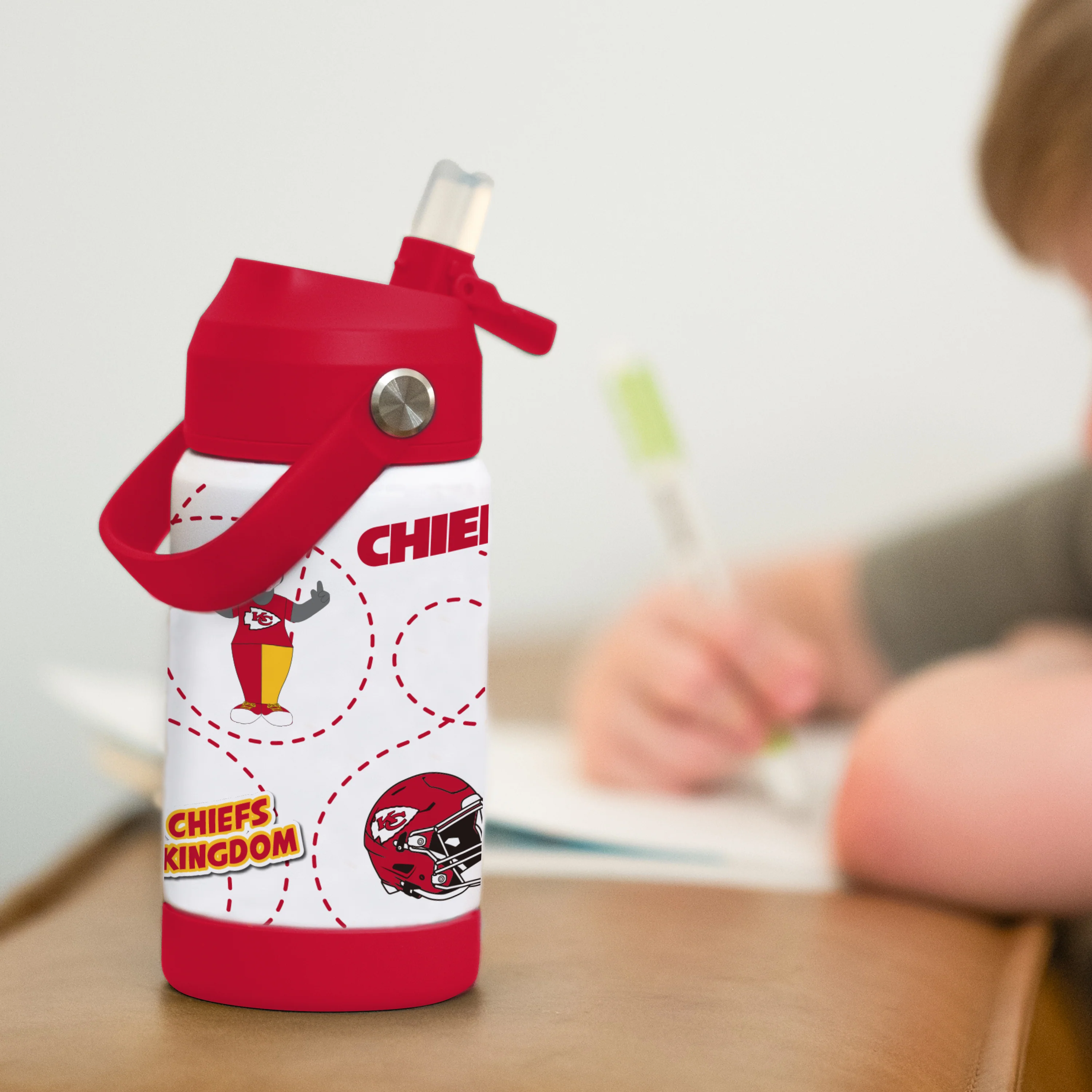 Kansas City Chiefs 12oz Mascot SS Kids Bottle - Image 6