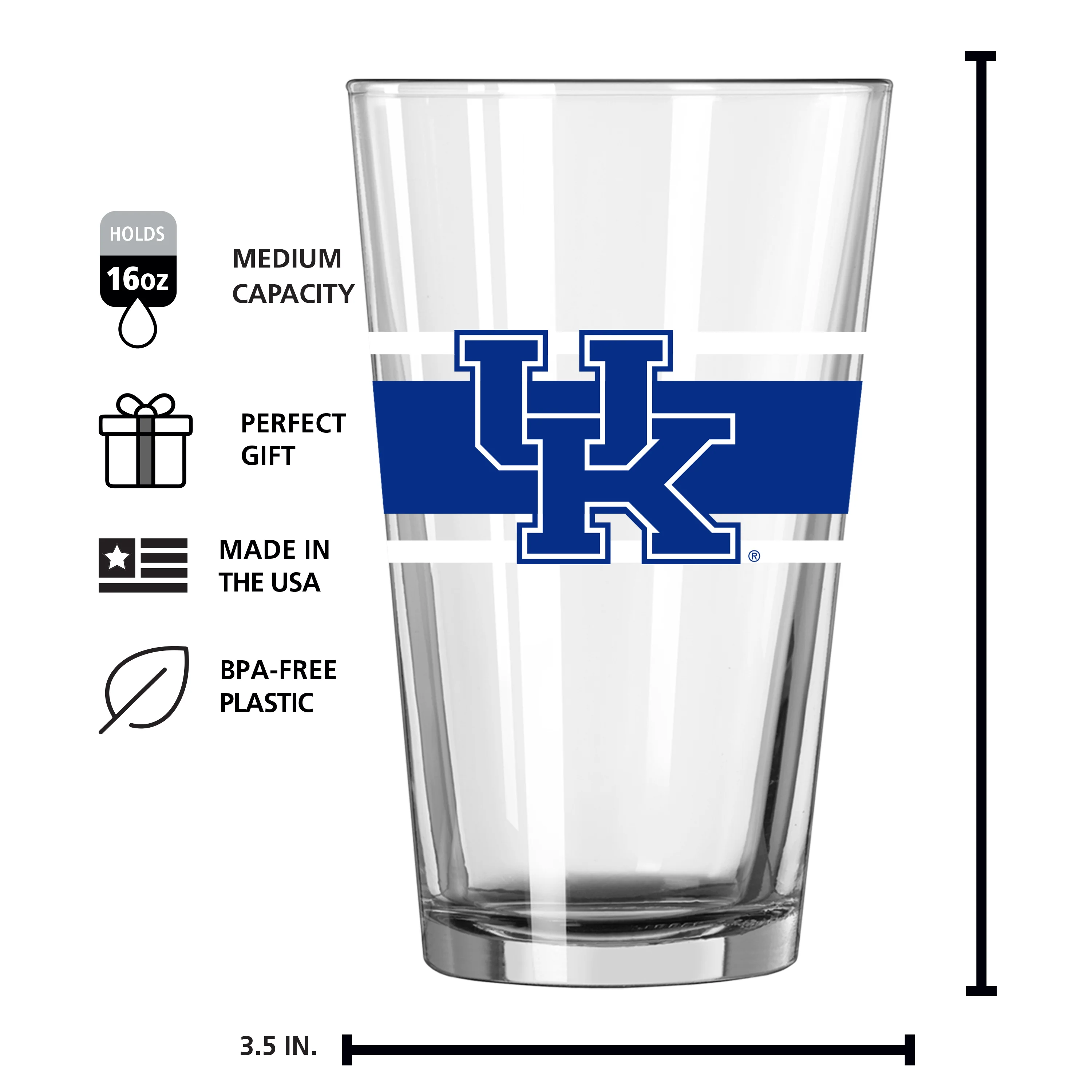 Kentucky 16oz Stripe Pint Glass - Image 4