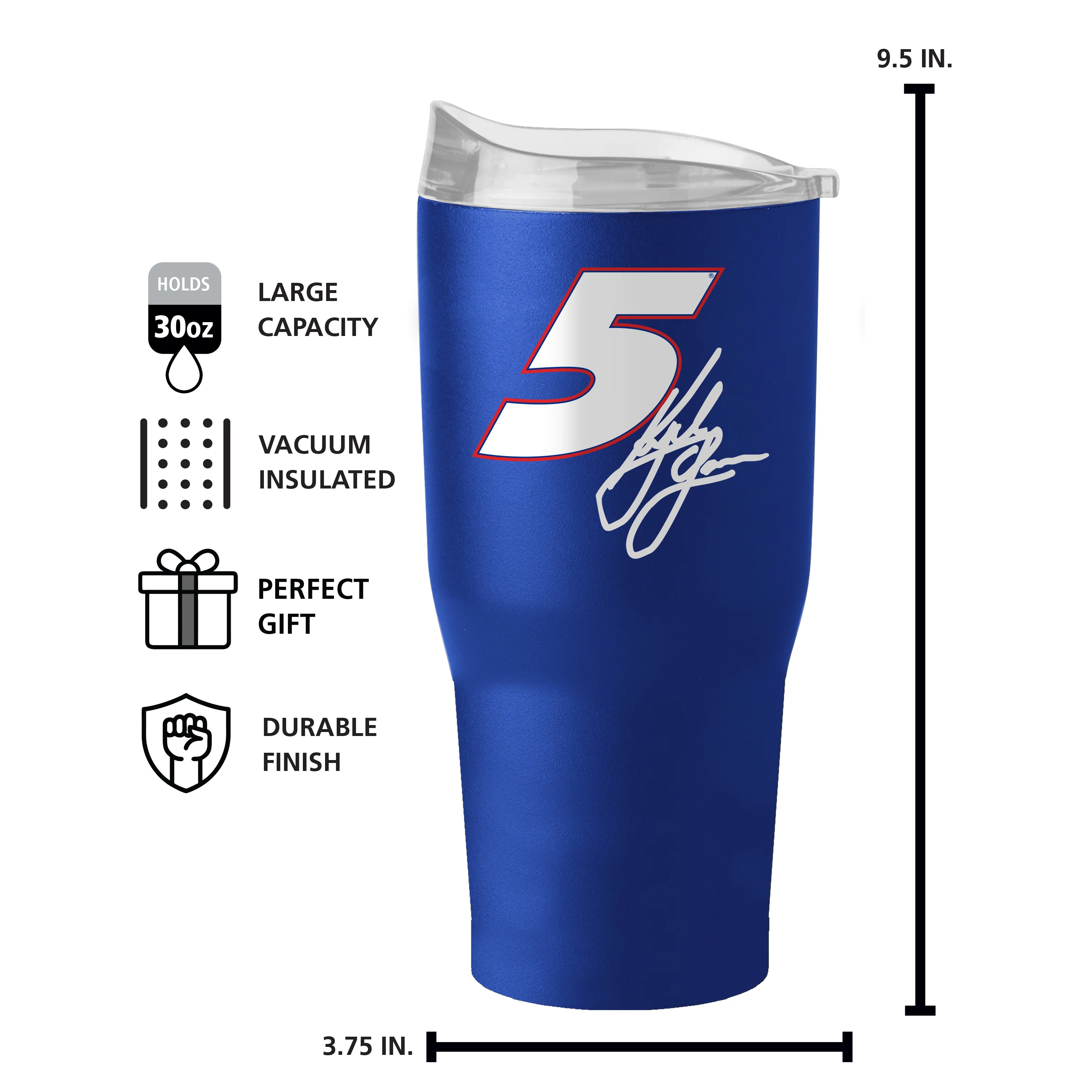 Kyle Larson 30oz Flipside Powder Coat Tumbler - Image 5
