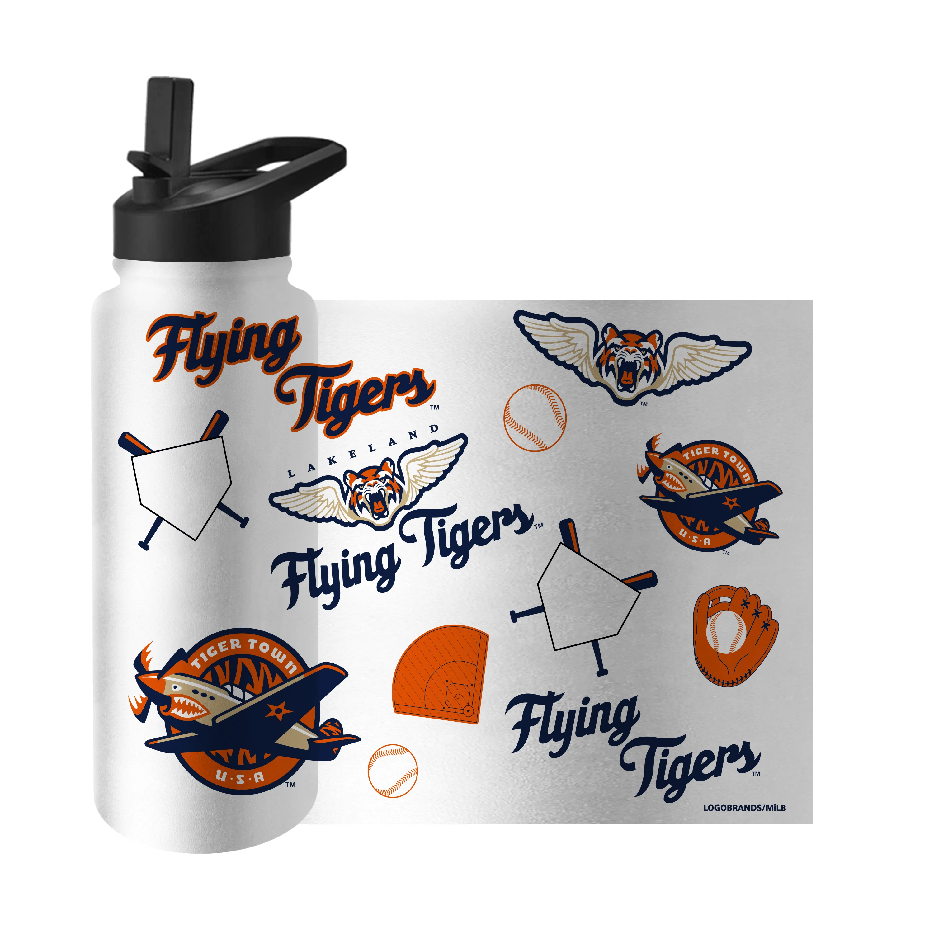 Lakeland Flying Tigers 34oz Native Quencher Bottle - Image 3