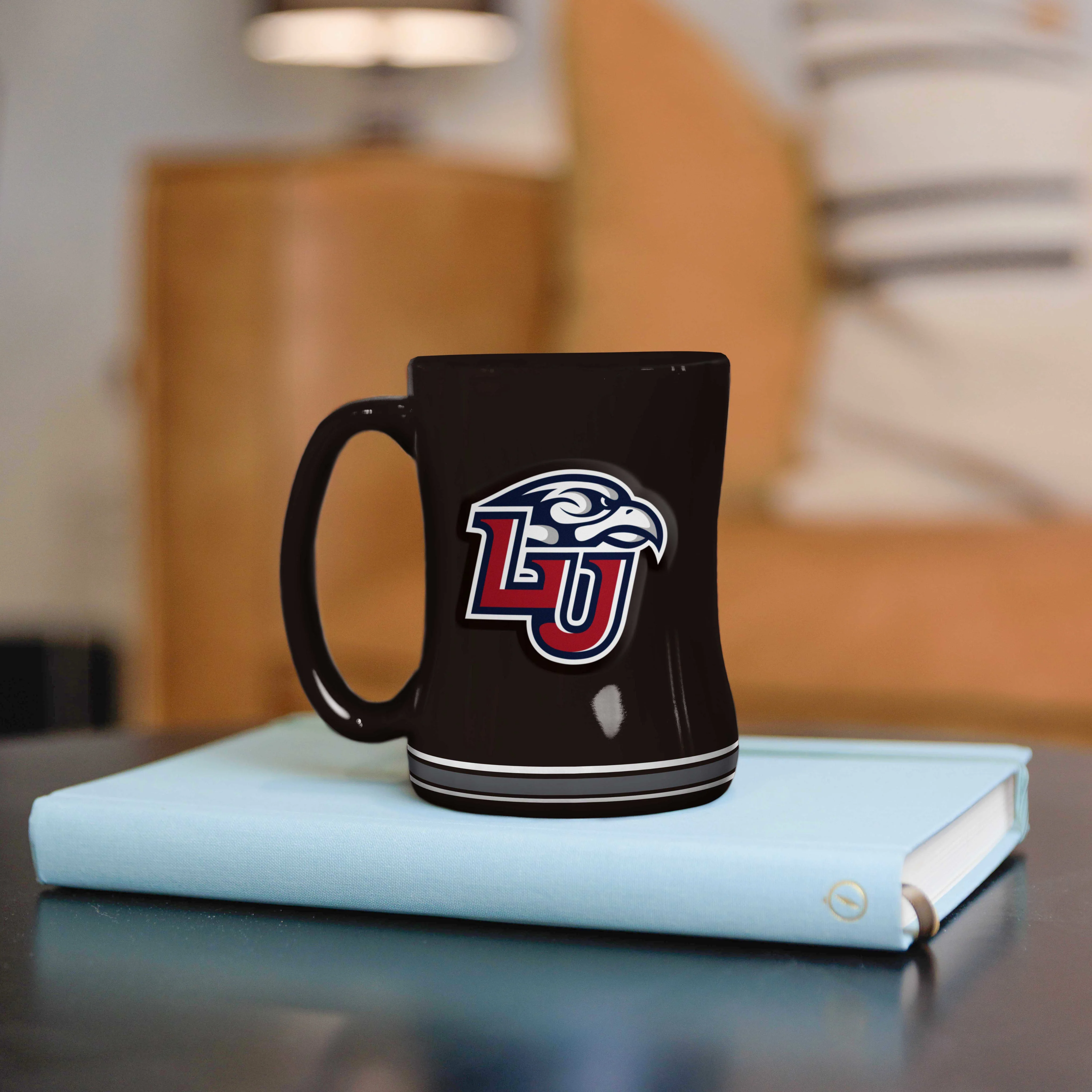 Liberty University 14oz Black Tonal Relief Mug - Image 4