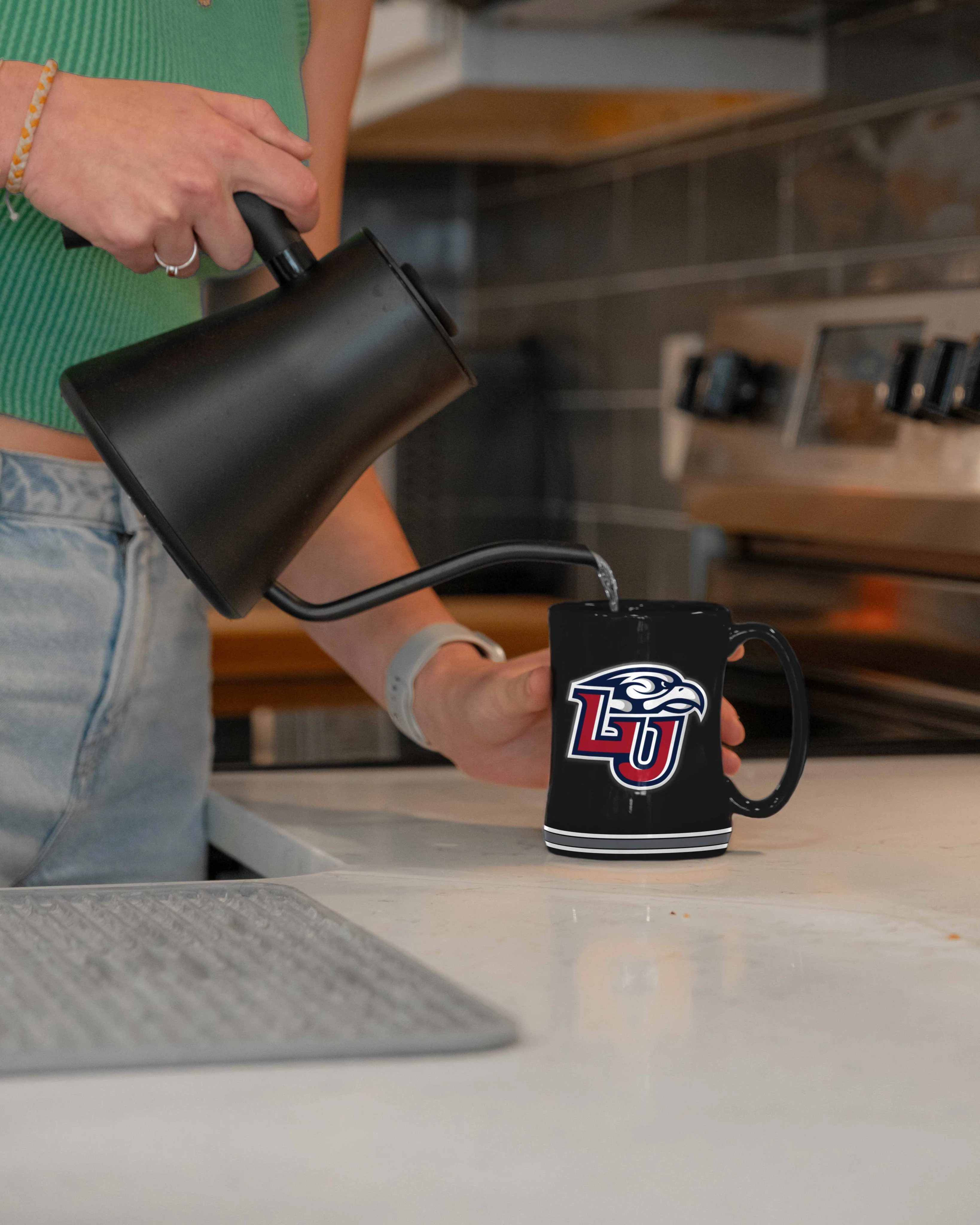 Liberty University 14oz Black Tonal Relief Mug - Image 5
