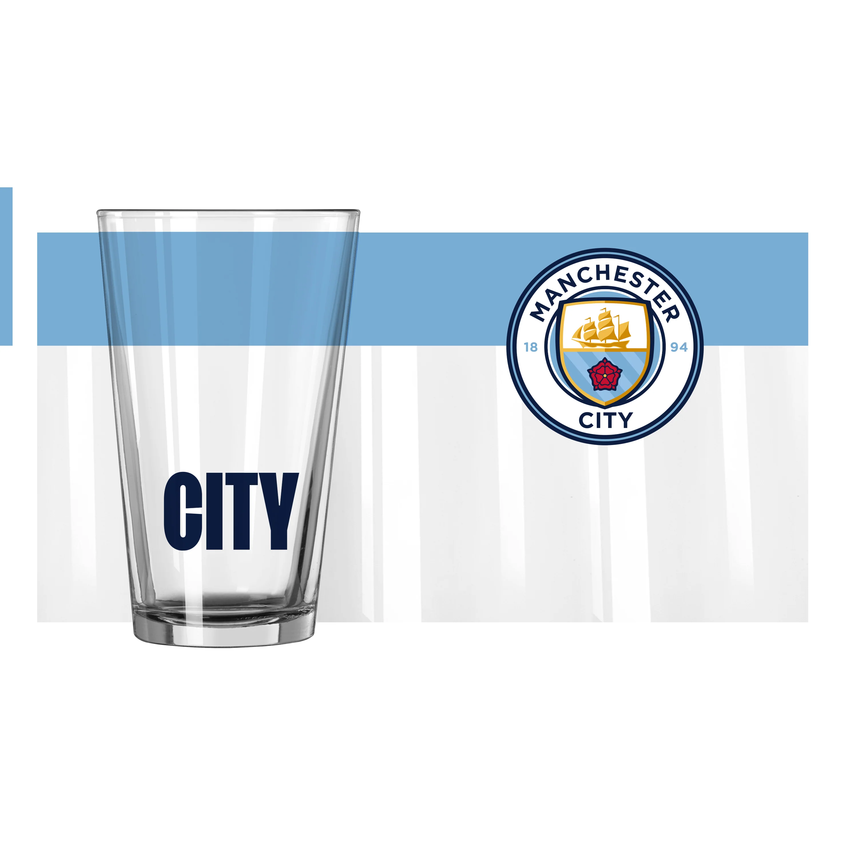 Manchester City F.C. 16oz Colorblock Pint Glass - Image 2