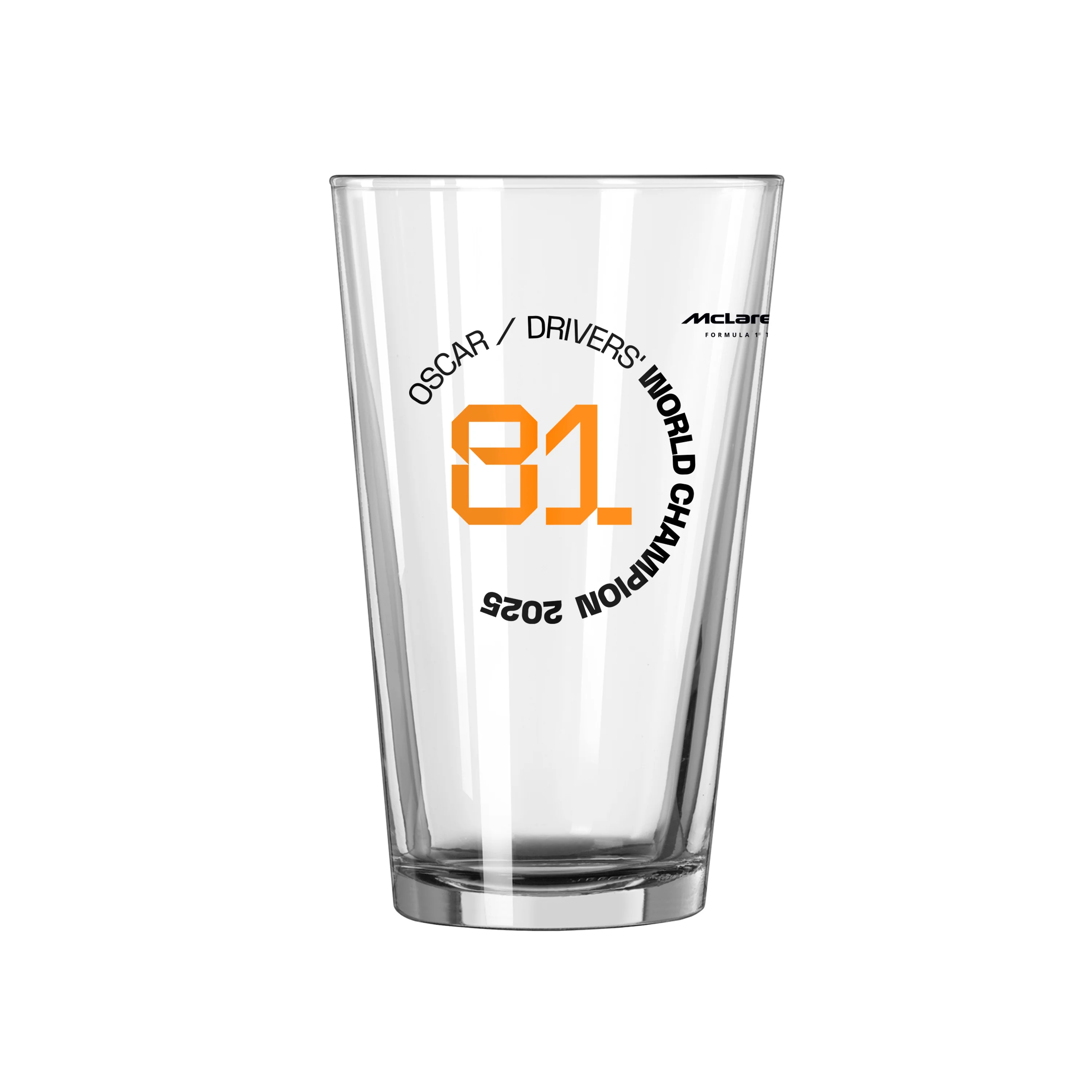 Mclaren Oscar Piastri 2025 Drivers Championship 16oz Pint Glass