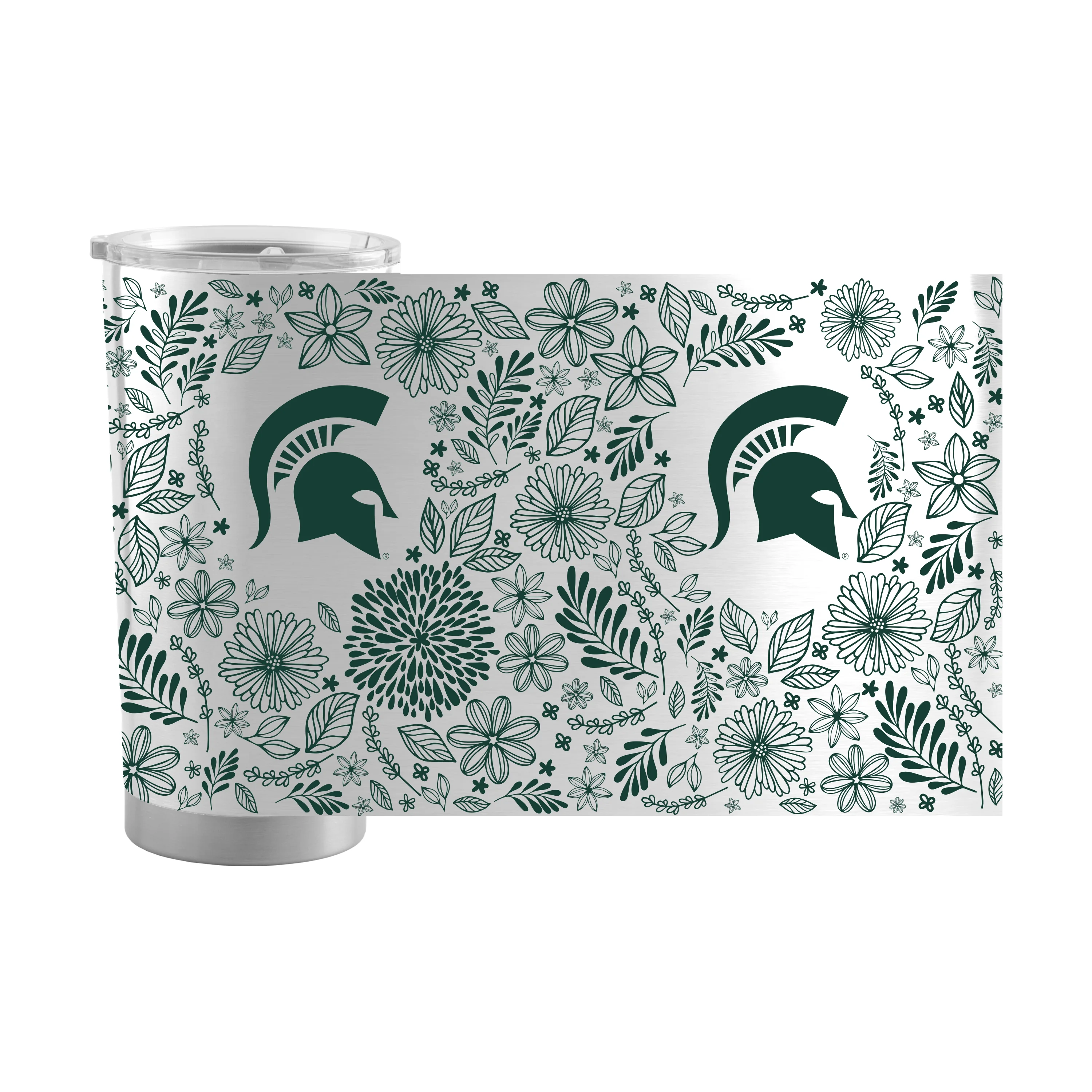 Michigan State 20oz Botanical Stainless Steel Tumbler - Image 2