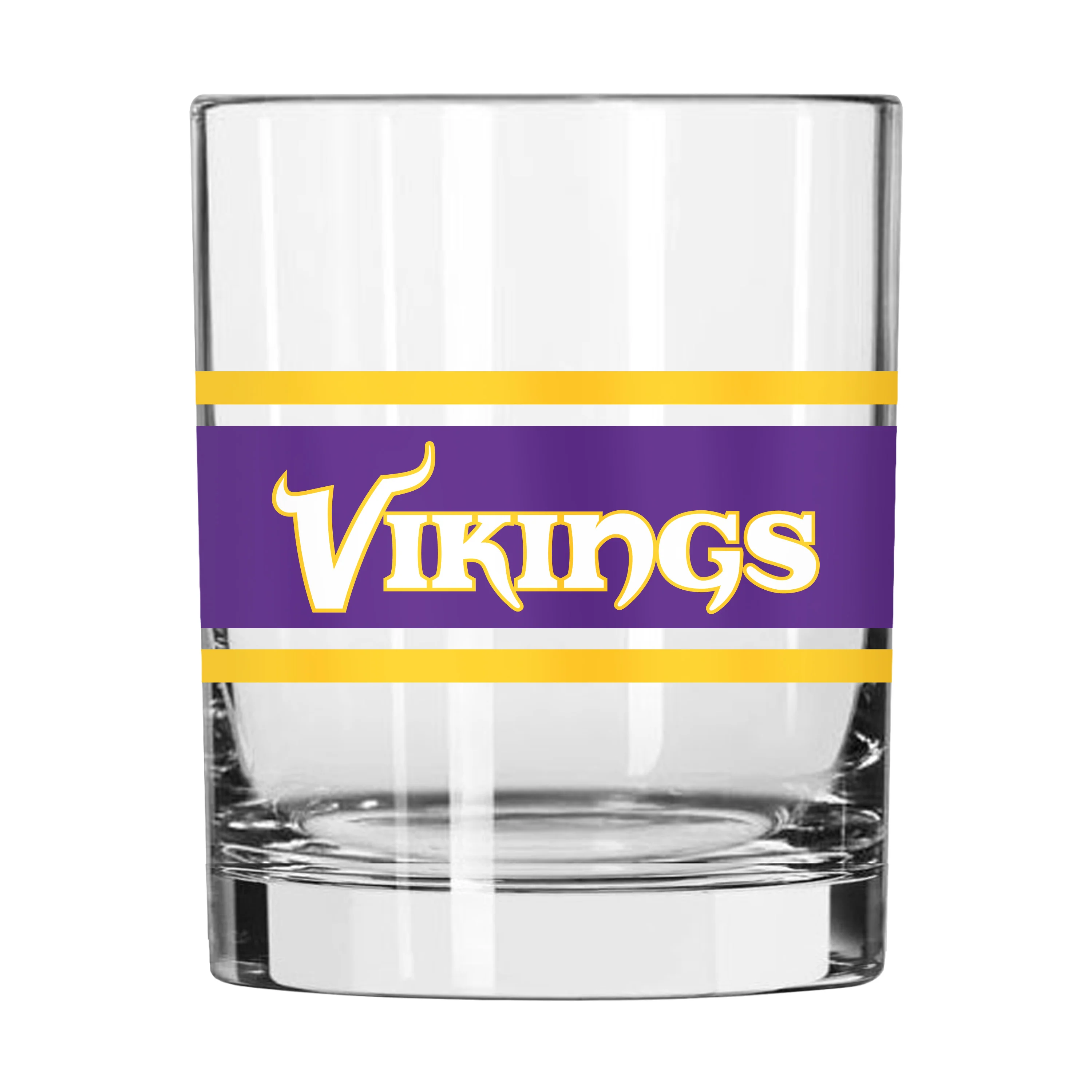 Minnesota Vikings 14oz Stripe Rocks Glass - Image 2