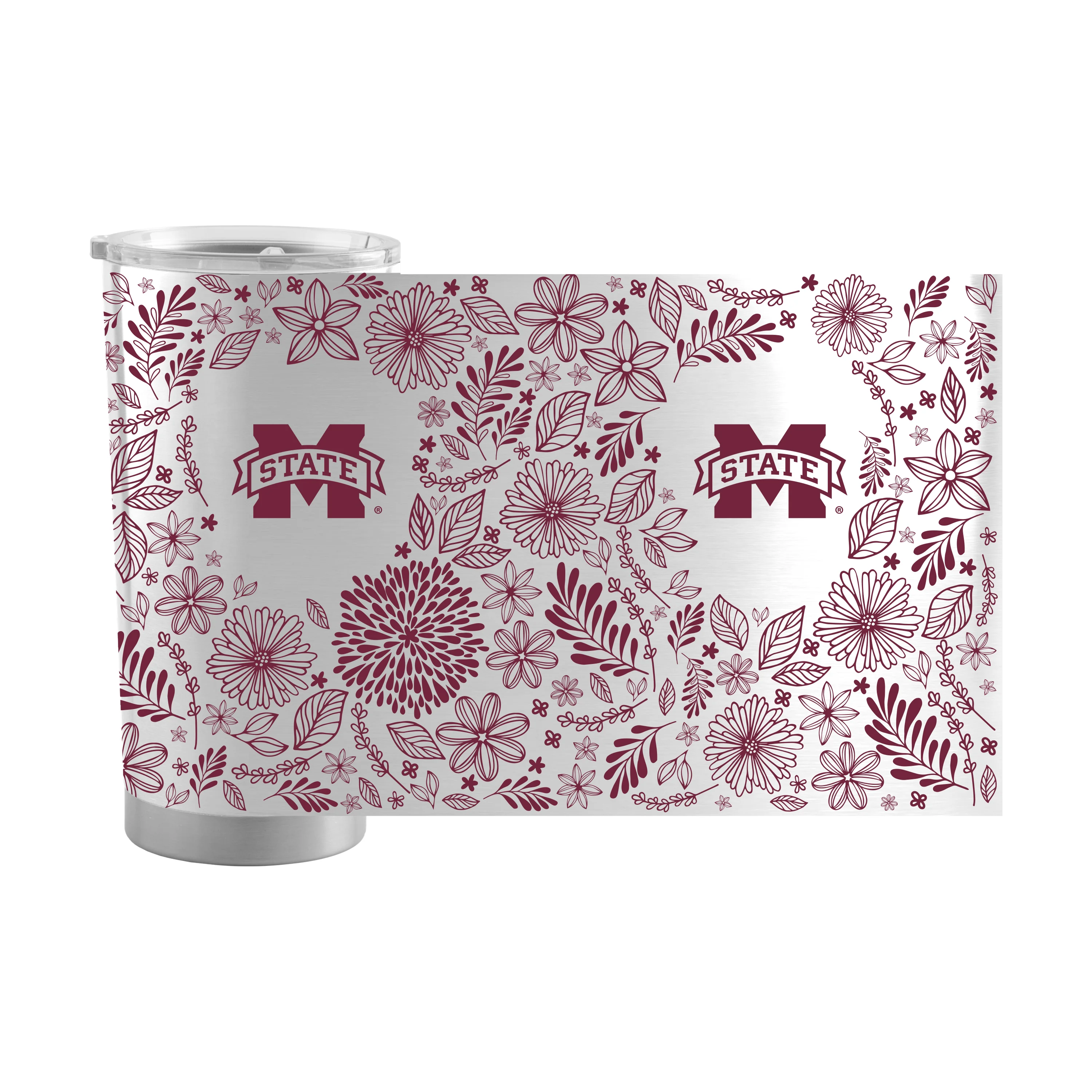 Mississippi State 20oz Botanical Stainless Steel Tumbler - Image 2