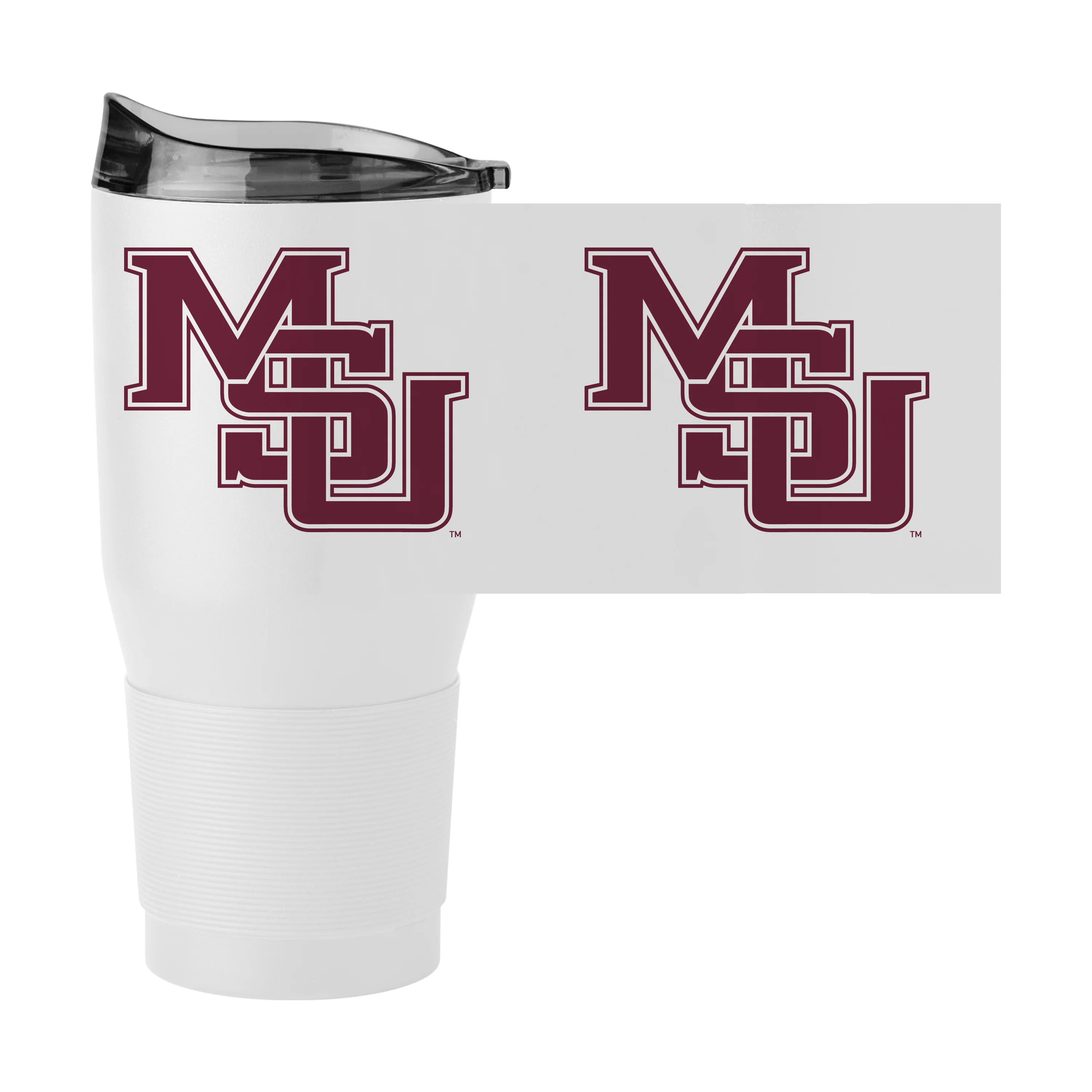 Mississippi State Vault Interlocking MS White 30oz Powder Coat Tumbler - Image 2