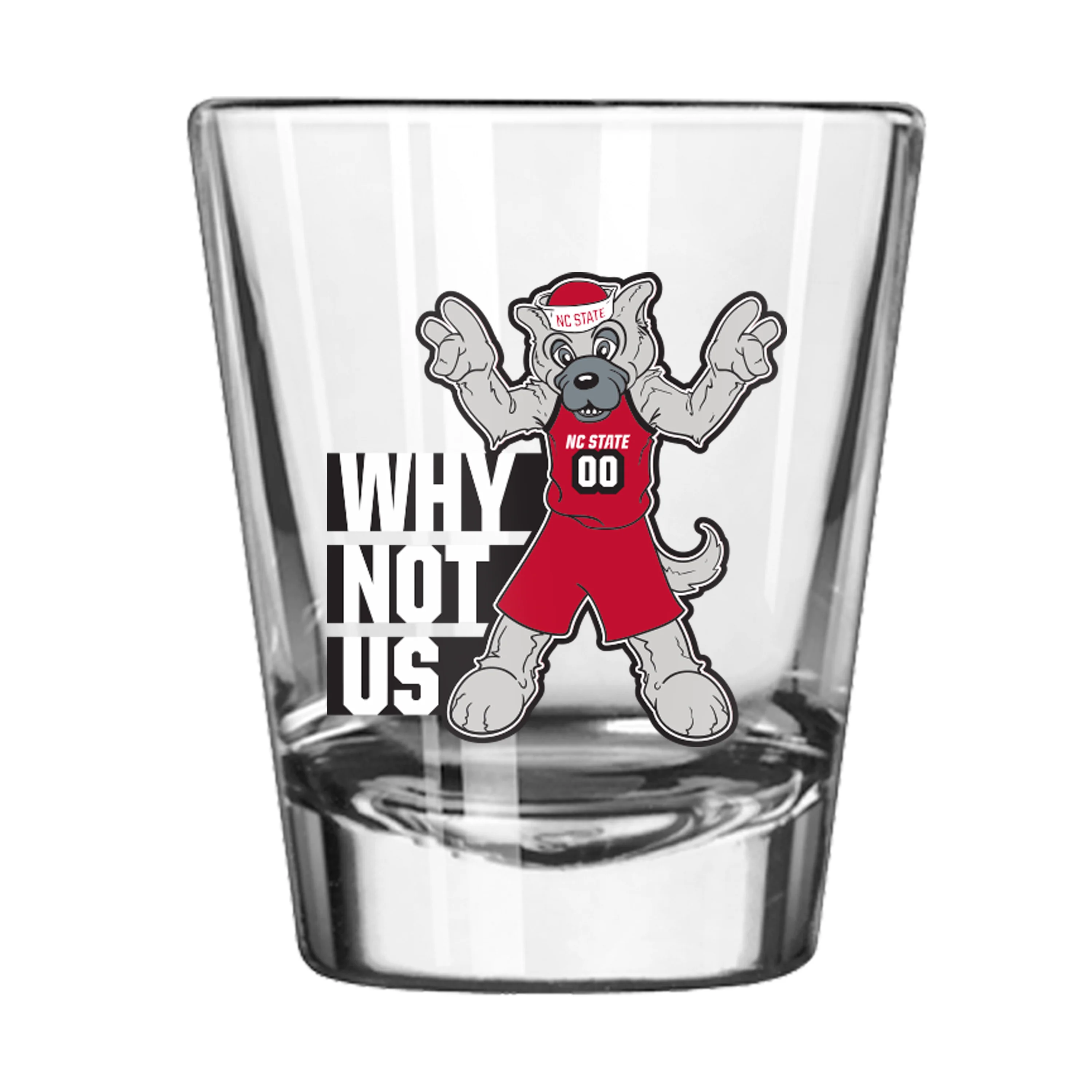 NC State Why Not Us 2oz Shot Glass - Image 2