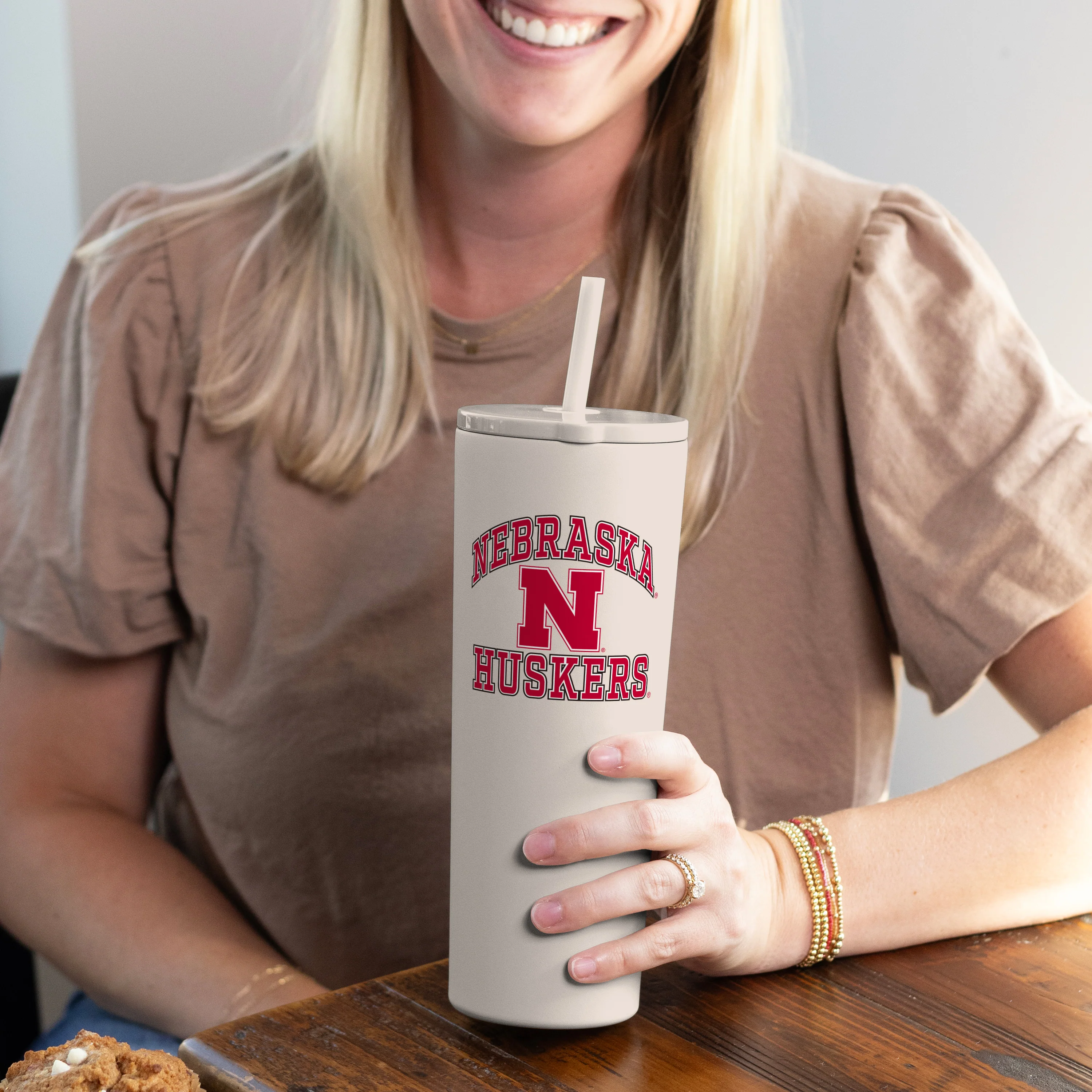 Nebraska 30oz Athletic SS Straw Tumbler - Image 4