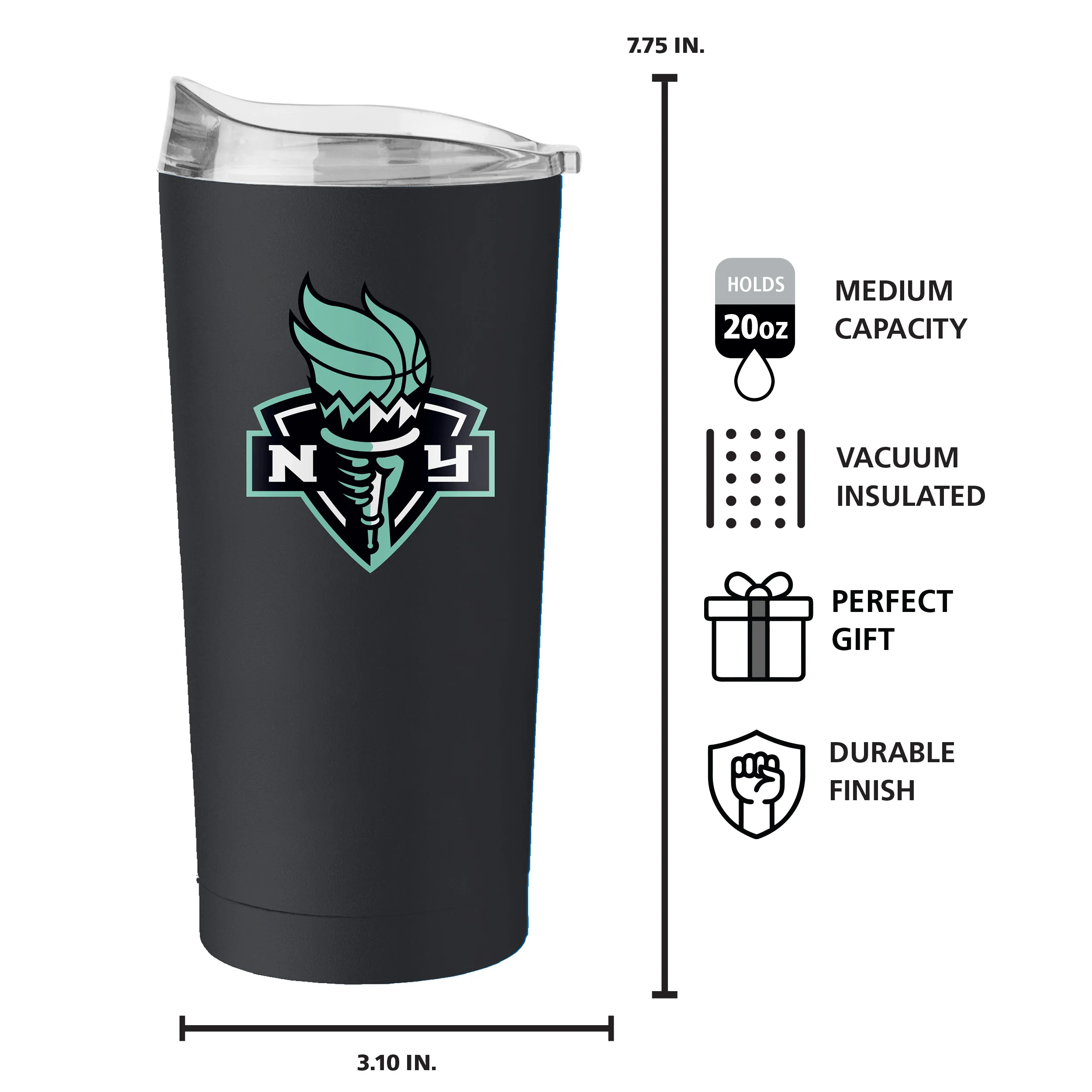 New York Liberty 20oz Flipside Powder Coat Tumbler - Image 5