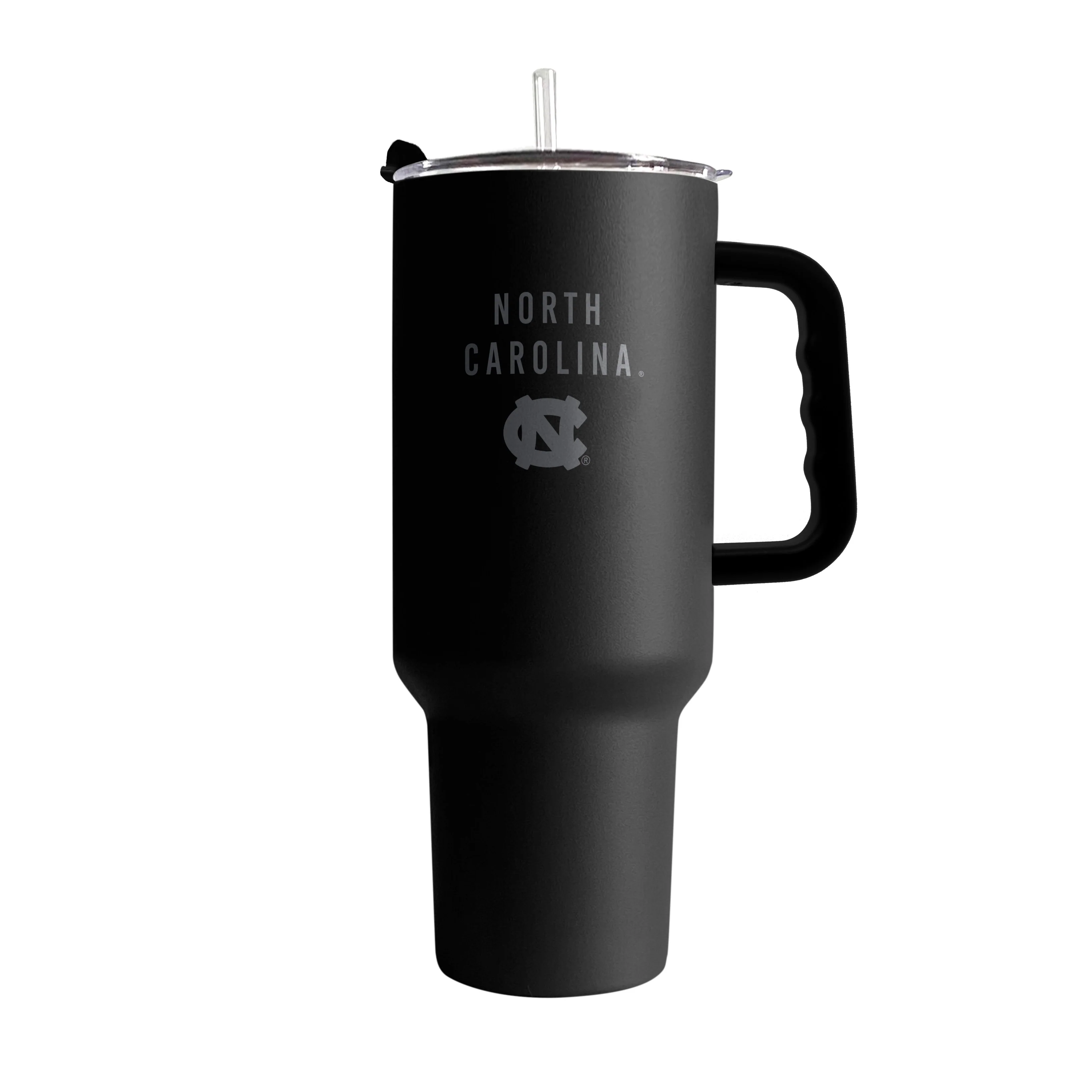 North Carolina 40oz Black Tonal Powder Coat Tumbler - Image 2