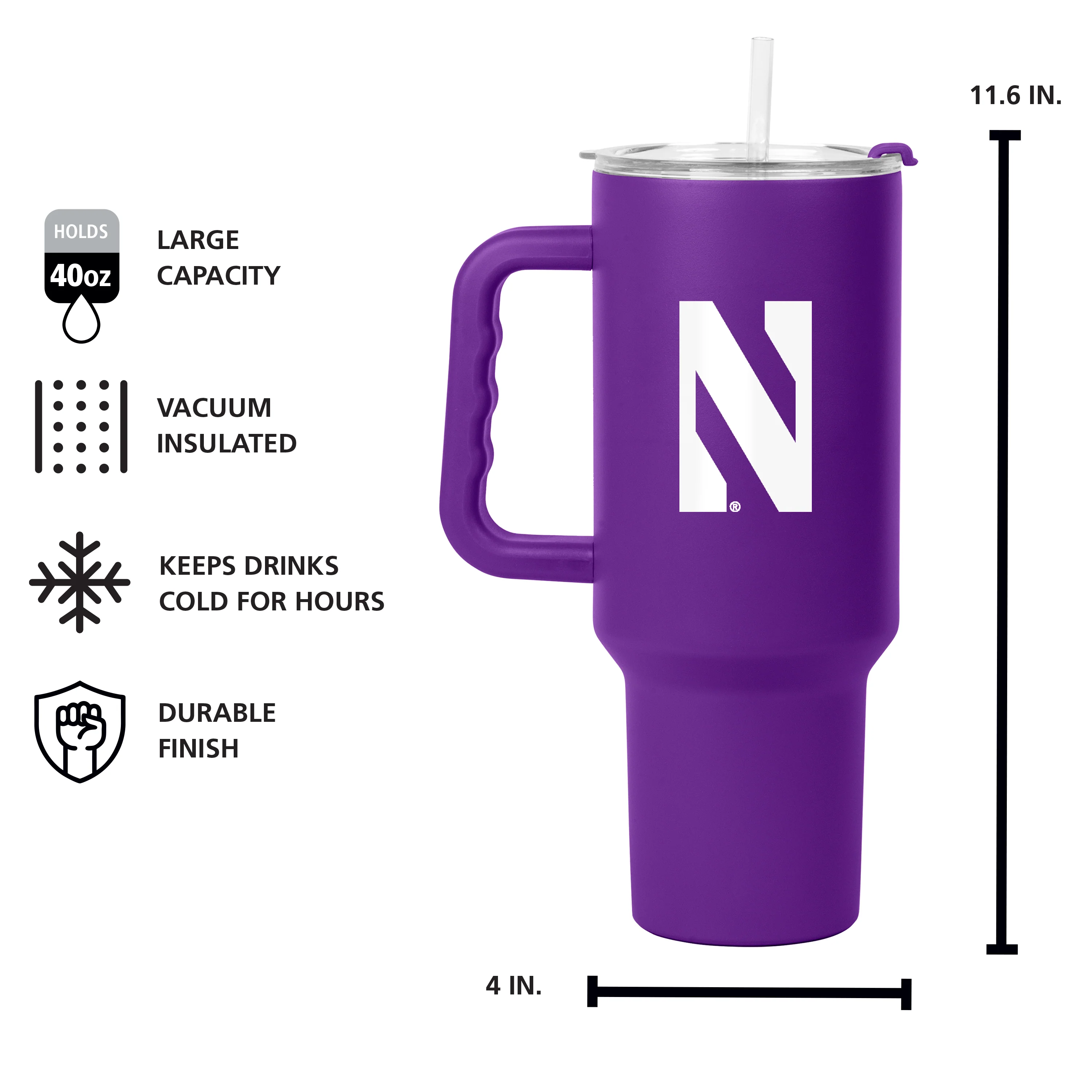 Northwestern 40oz Flipside Powder Coat Tumbler - Image 5