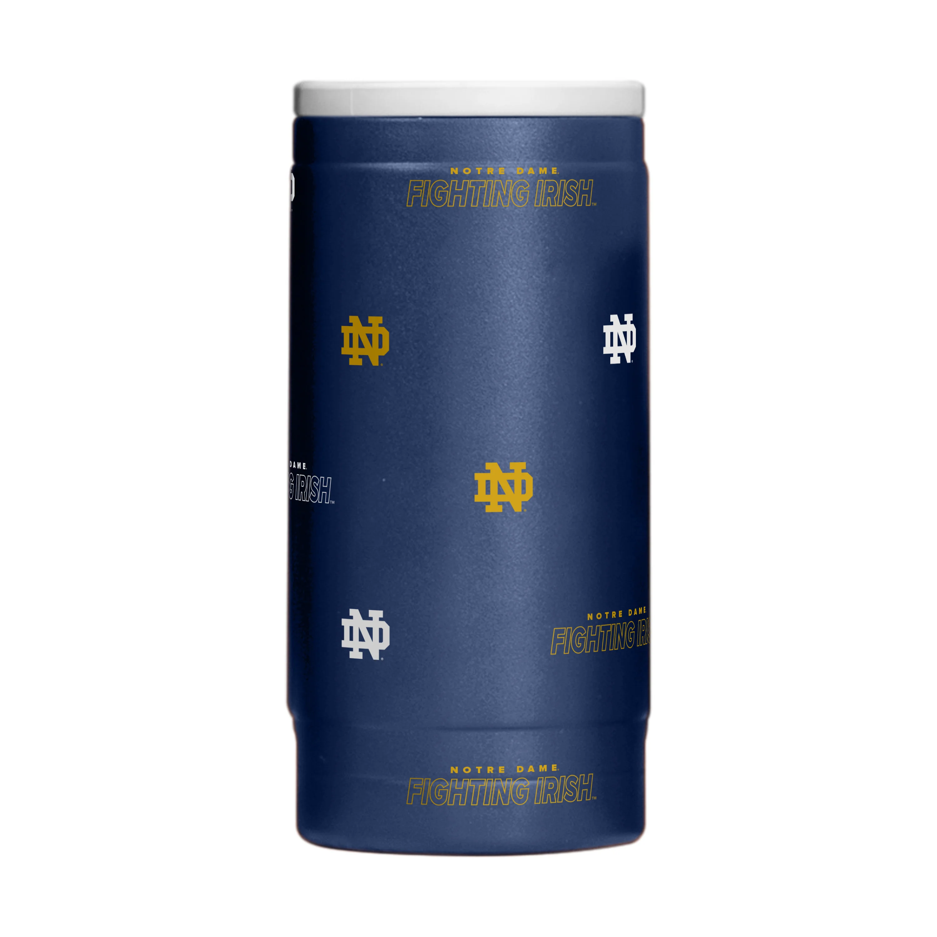 Notre Dame 12oz Step And Repeat Powdercoat SlimCan Coolie