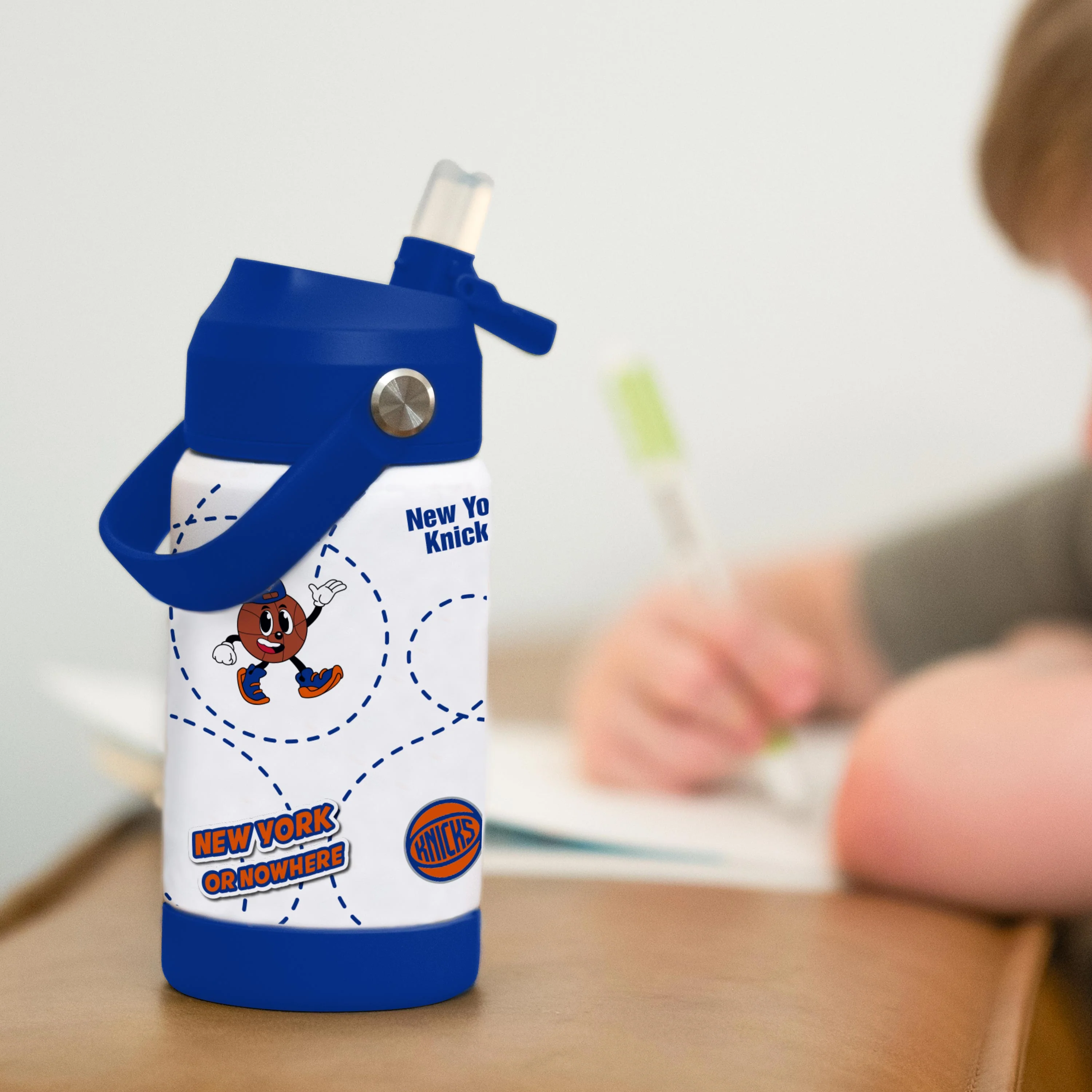 NY Knicks 12oz Mascot SS Kids Bottle - Image 6