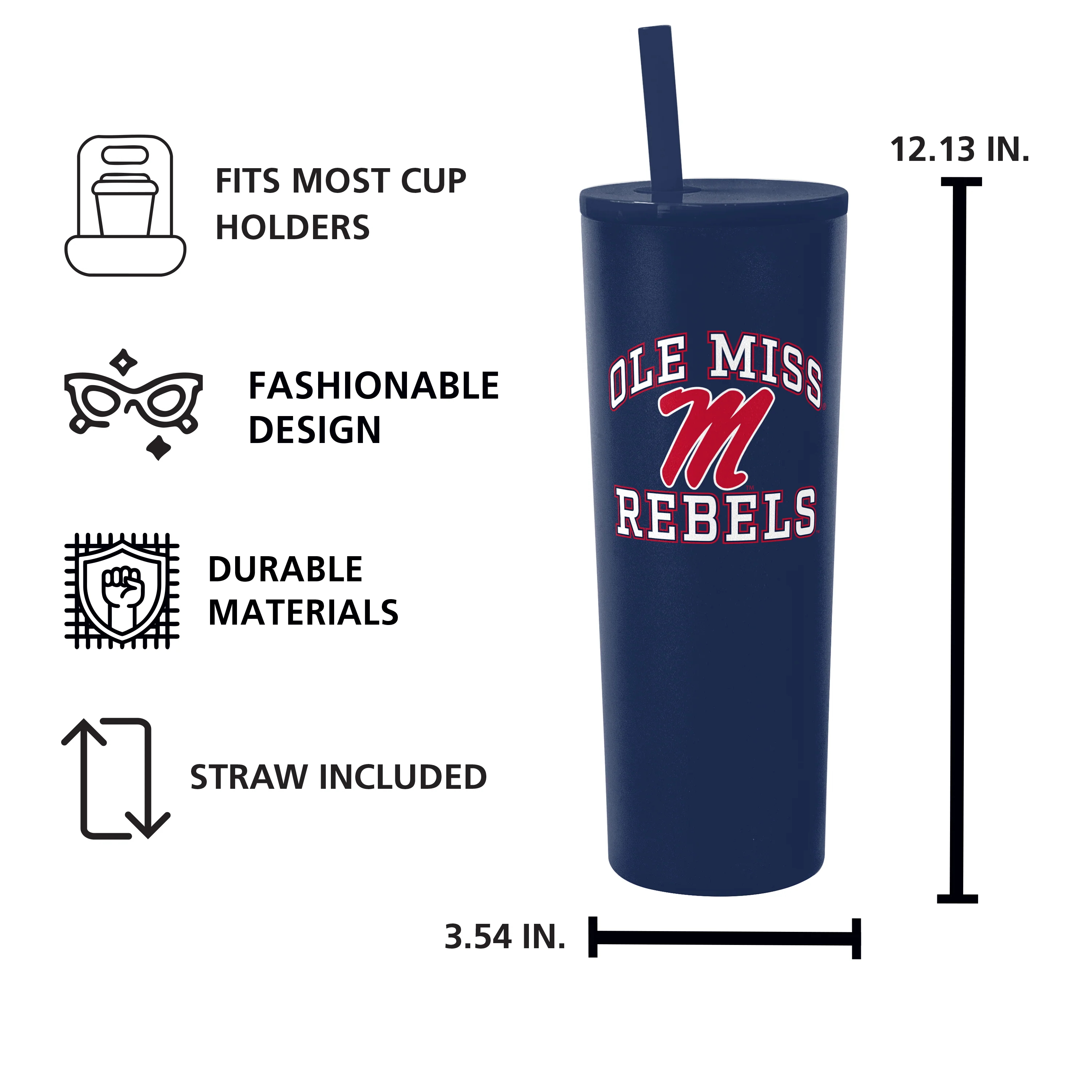 Ole Miss 30oz Athletic SS Straw Tumbler - Image 5