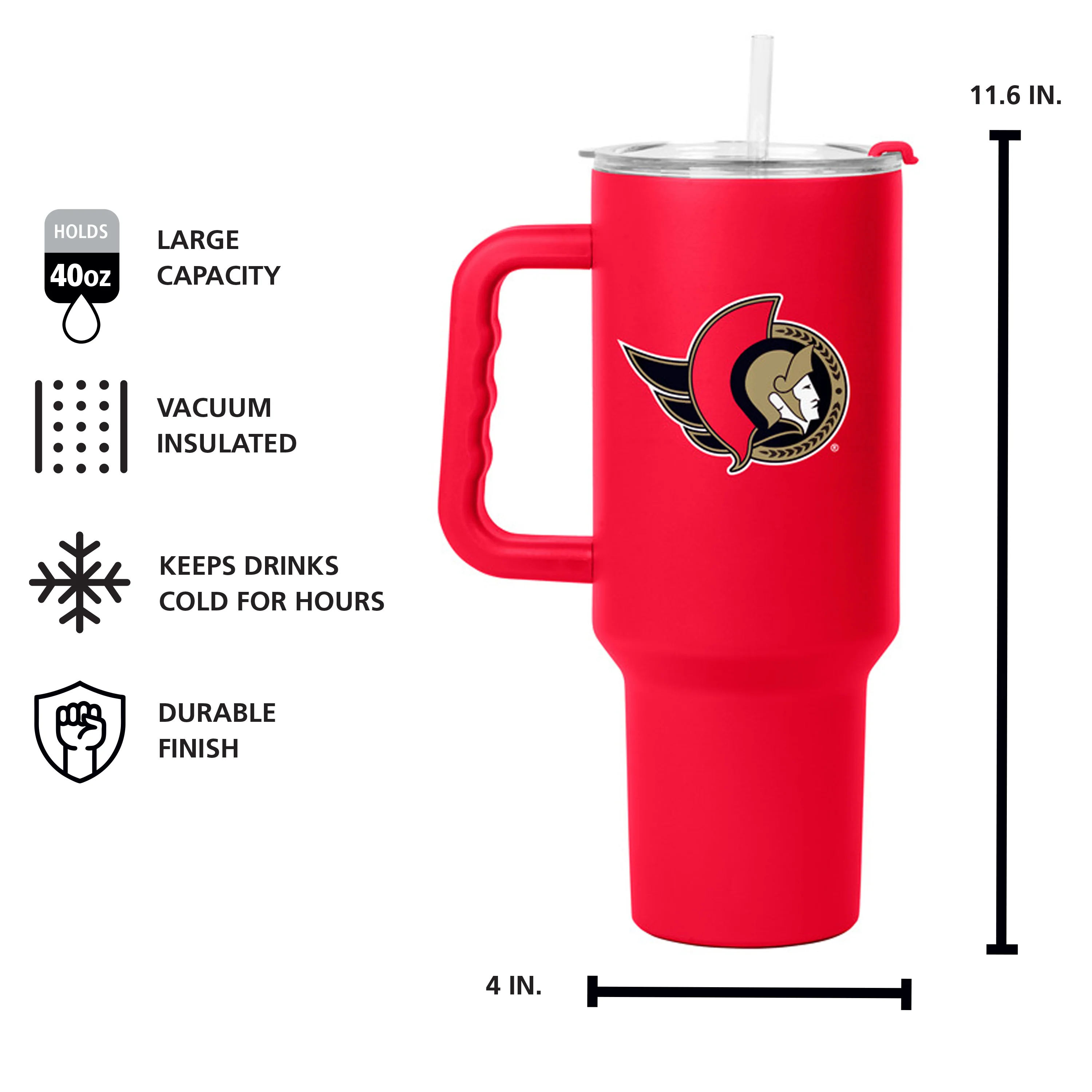 Ottawa Senators 40oz Flipside Powder Coat Tumbler - Image 5