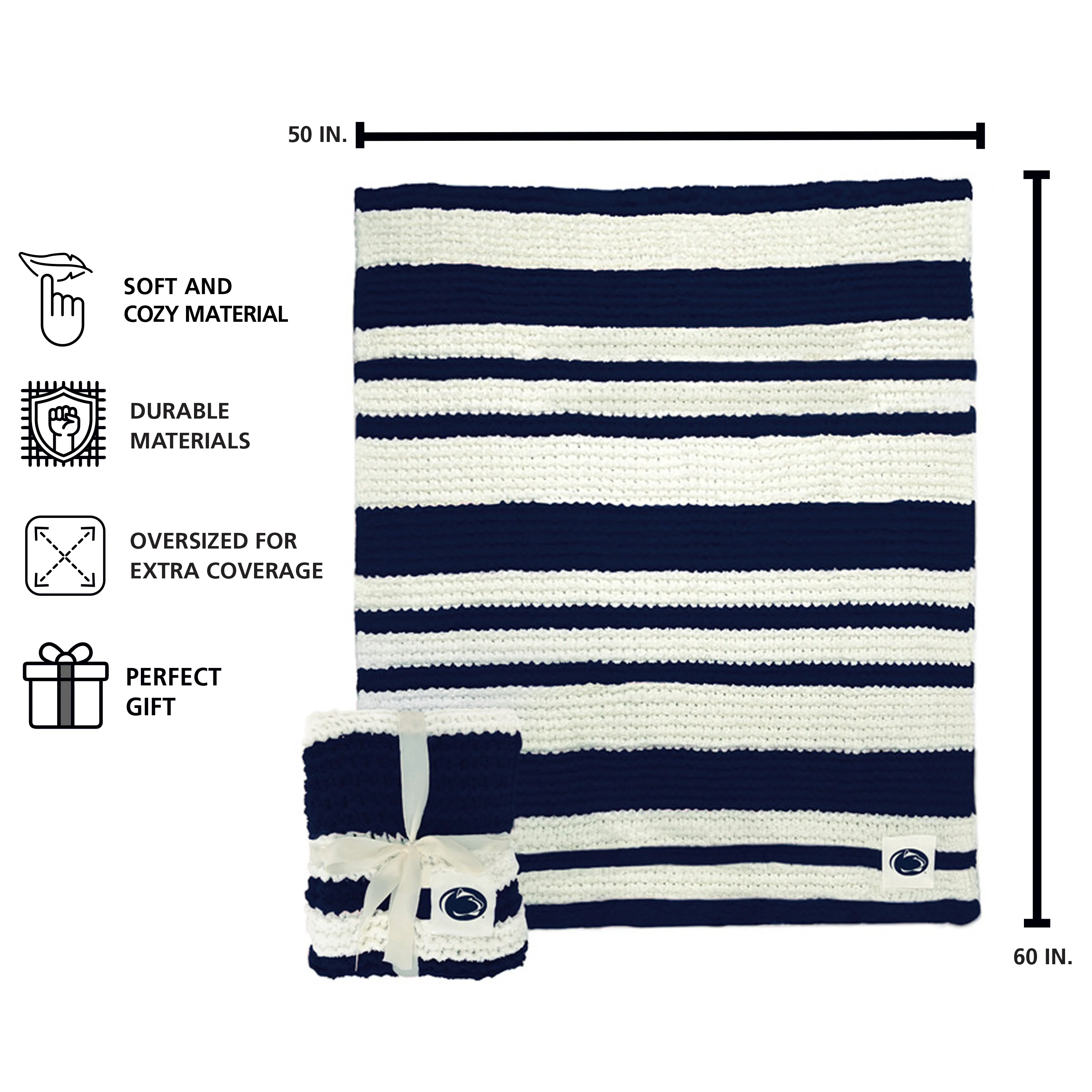 Penn State Cable Knit Throw 50x60 - Image 3