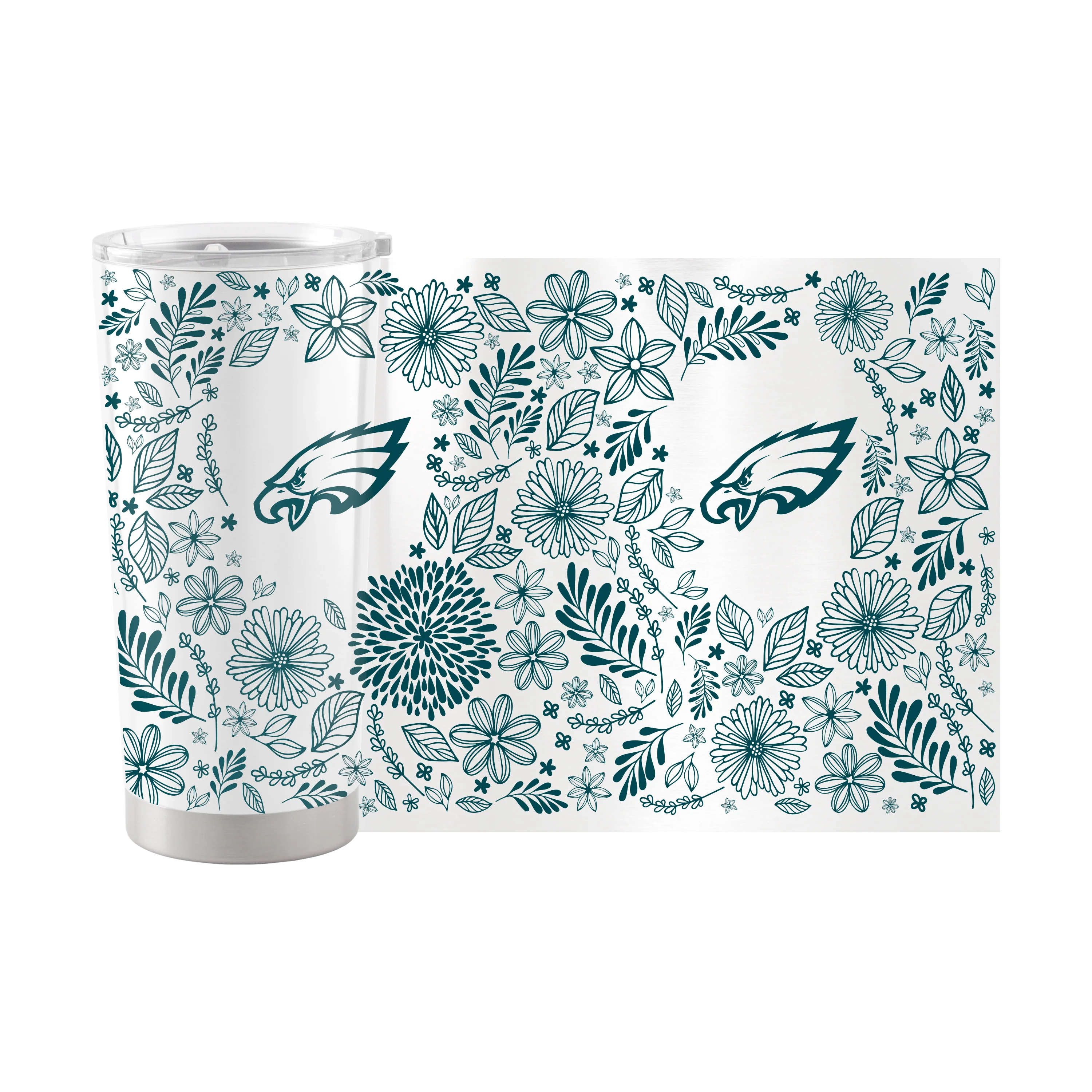 Philadelphia Eagles 20oz Botanical Stainless Steel Tumbler - Image 2
