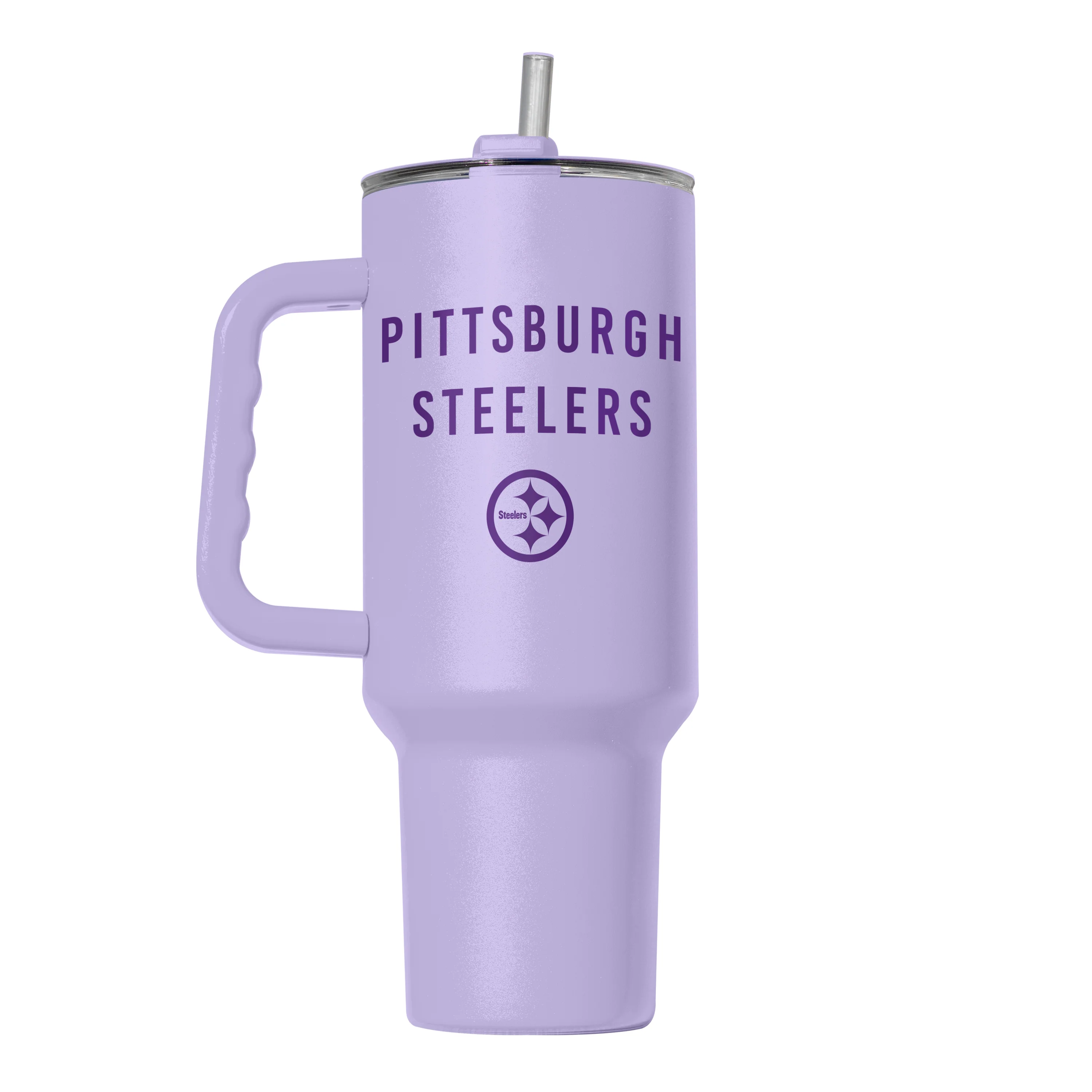 Pittsburgh Steelers 40oz Tonal Lavender Powder Coat Tumbler - Image 2