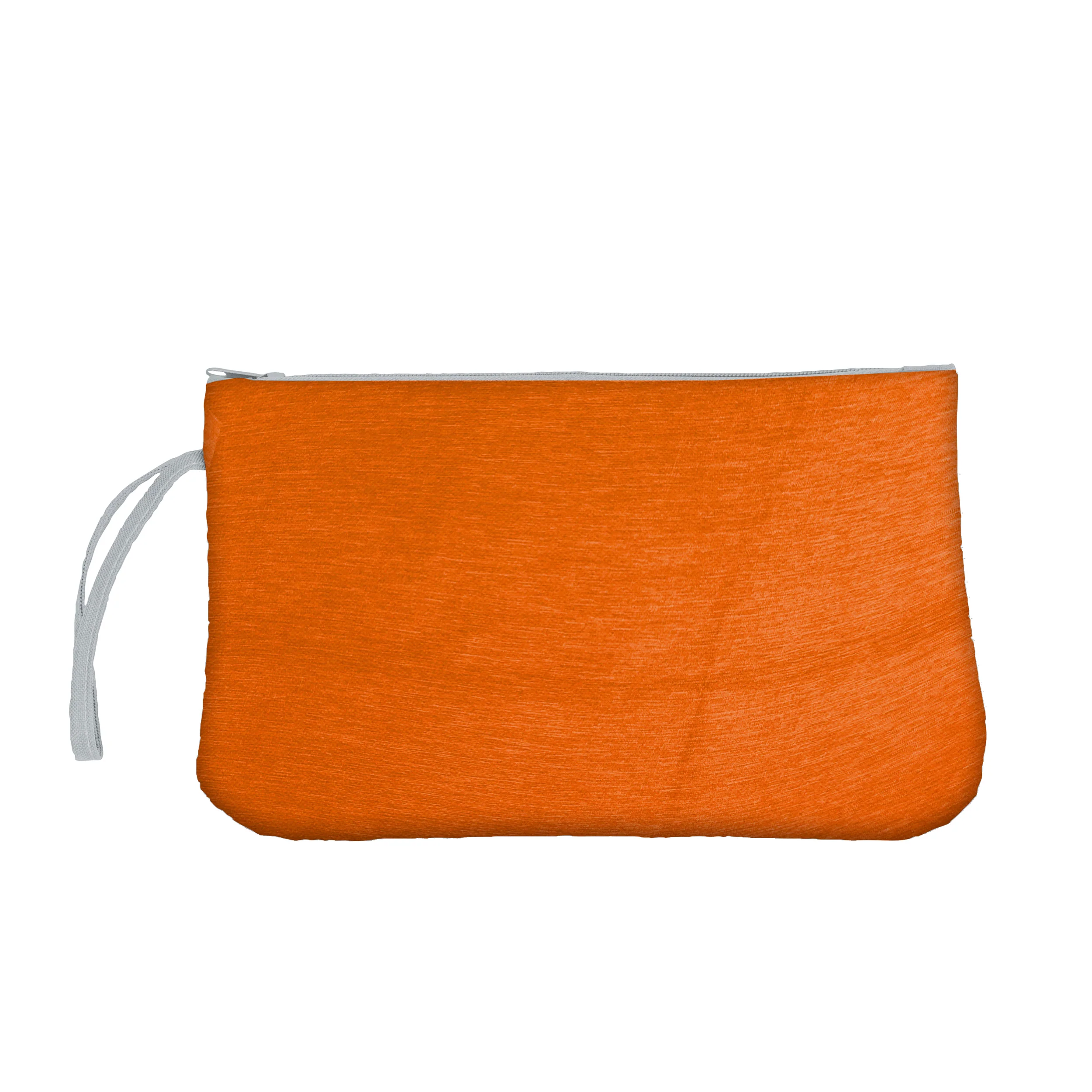 Plain Orange Crosshatch Wristlet