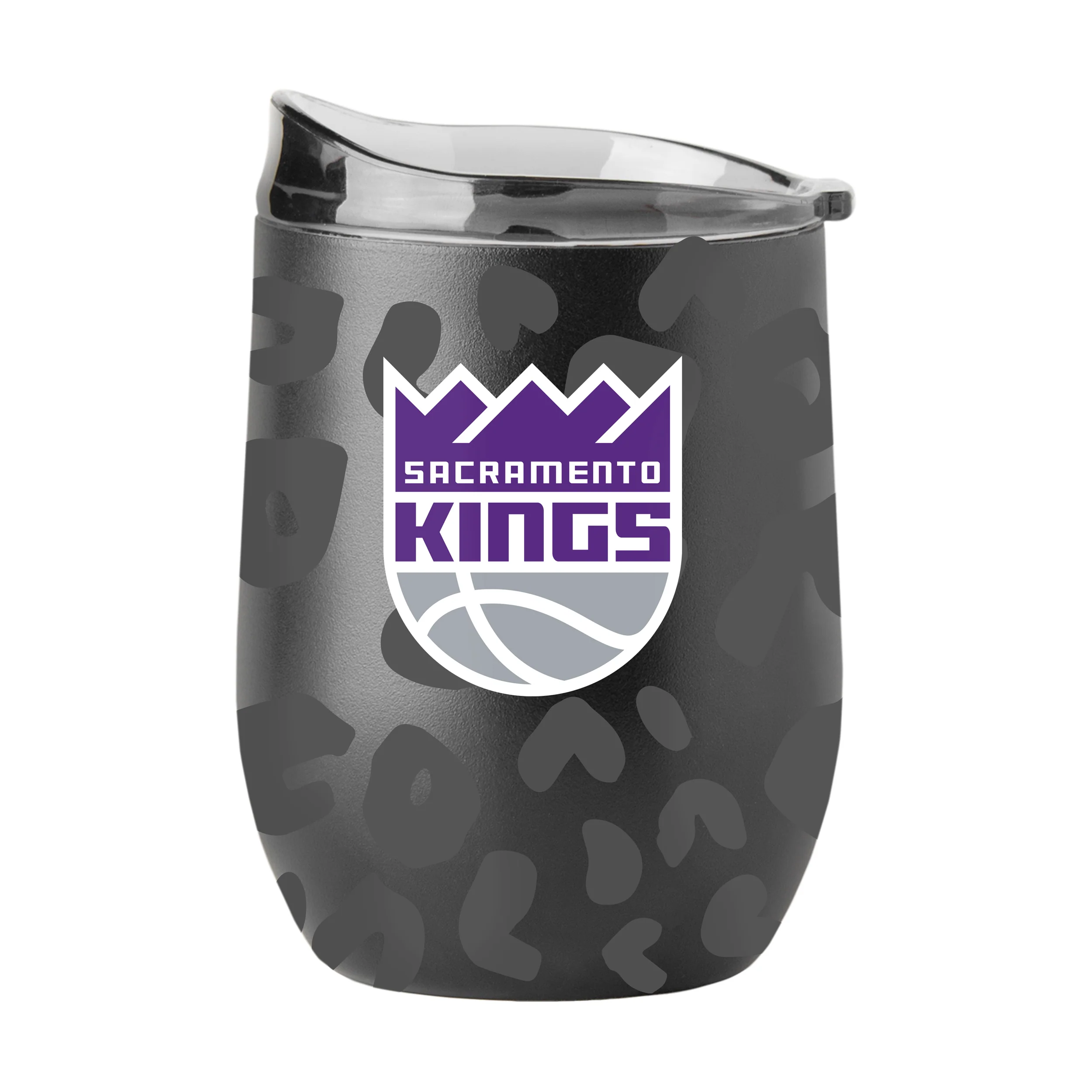 Sacramento Kings Leopard 16oz Black Powder Coat Curved Beverage