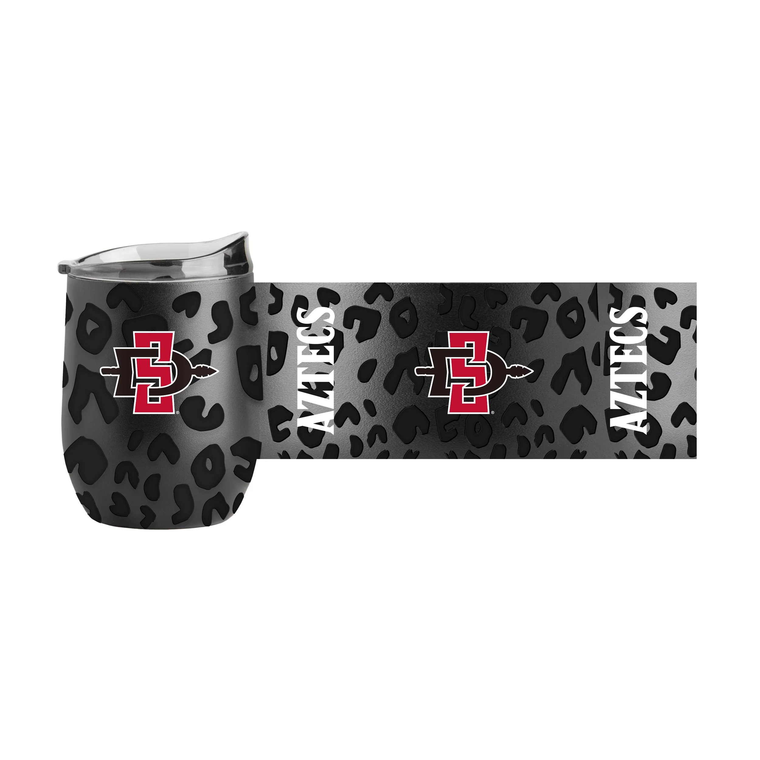 SD State Leopard 16oz Black Powdercoat Curved Beverage - Image 2