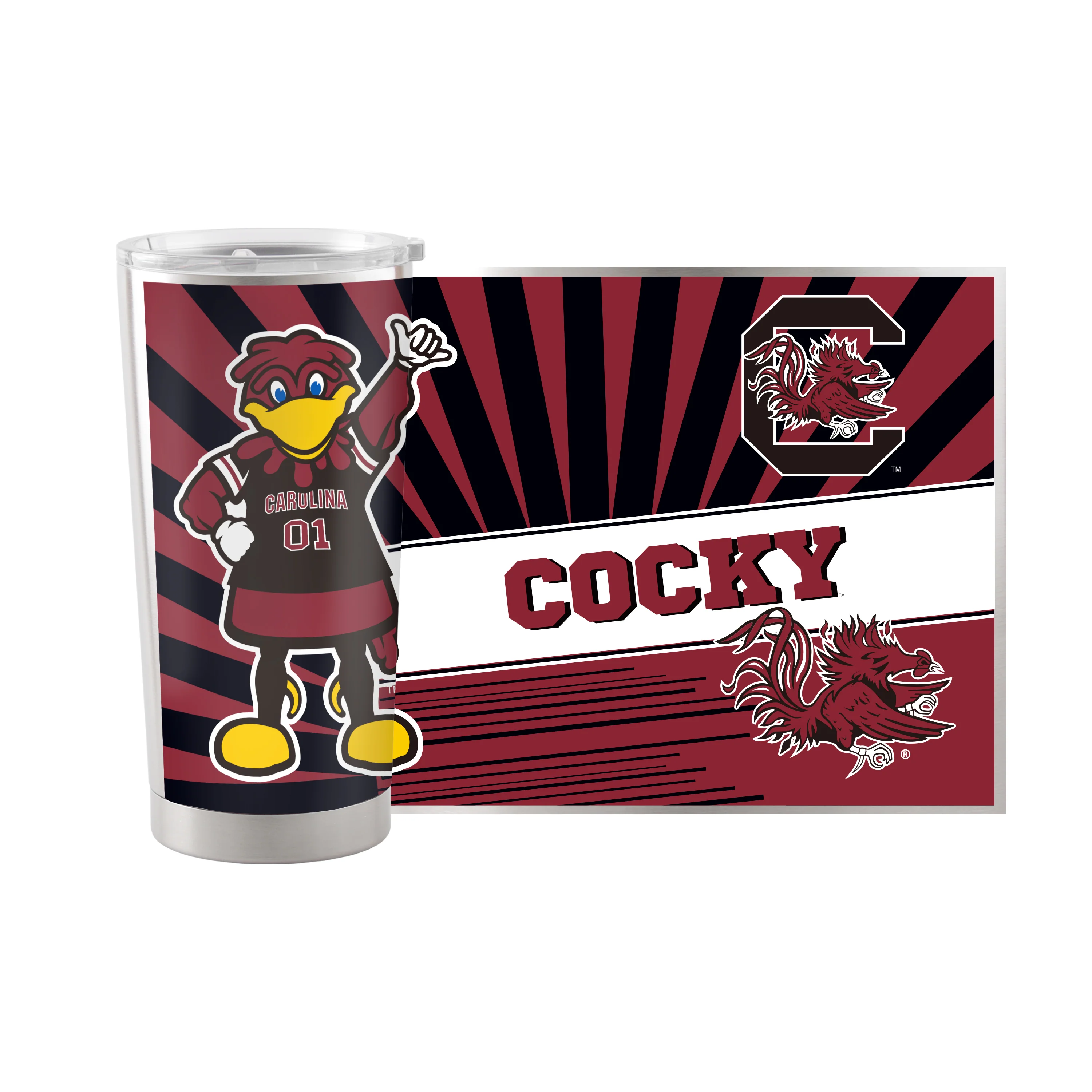 South Carolina 20oz Mascot Stainless Steel Tumbler - Image 2