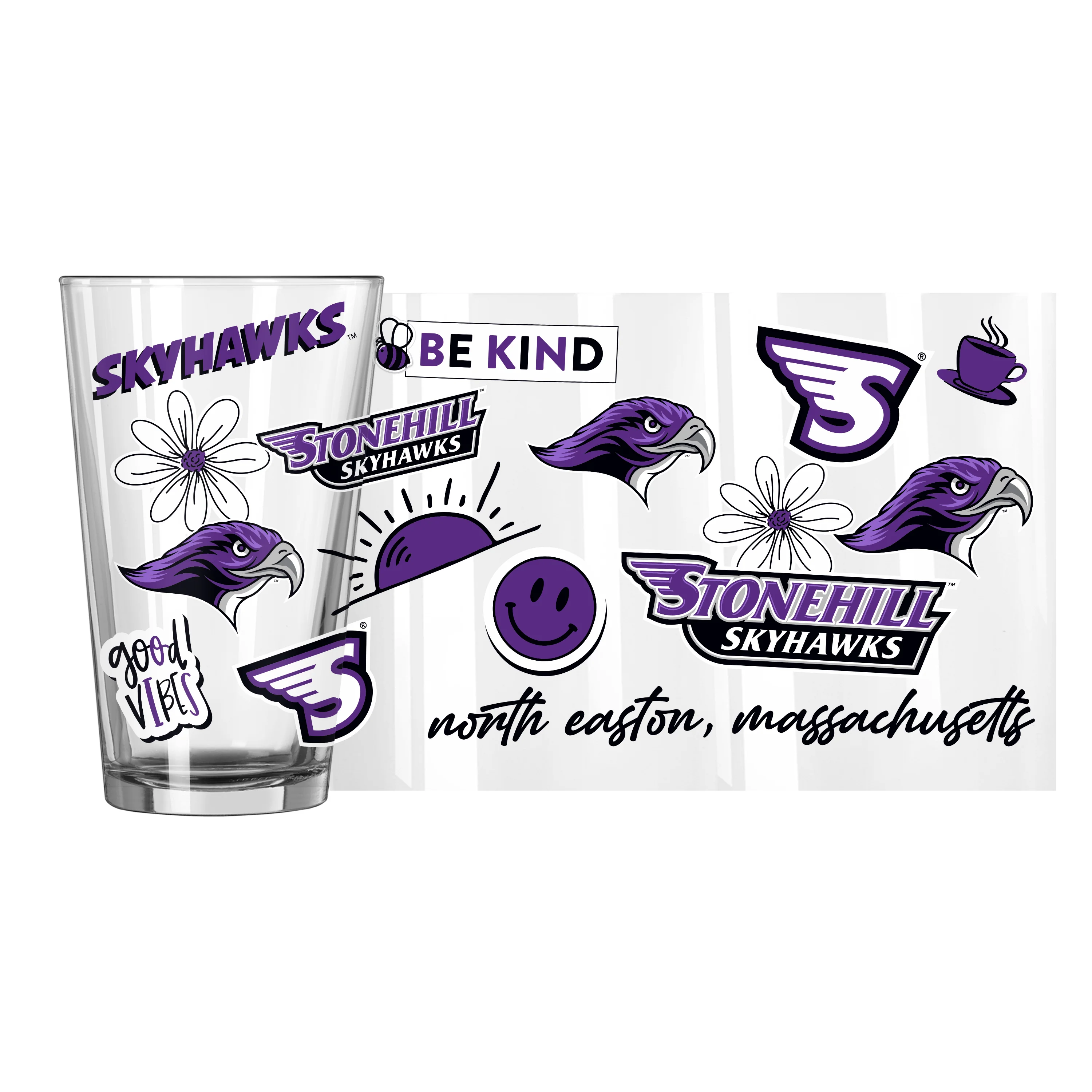 Stonehill College 16oz Native Pint Glass - Image 2