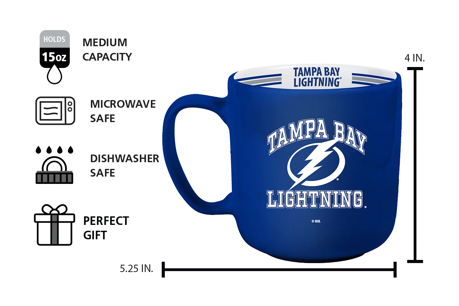 Tampa Bay Lightning 15oz Stripe Mug - Image 4