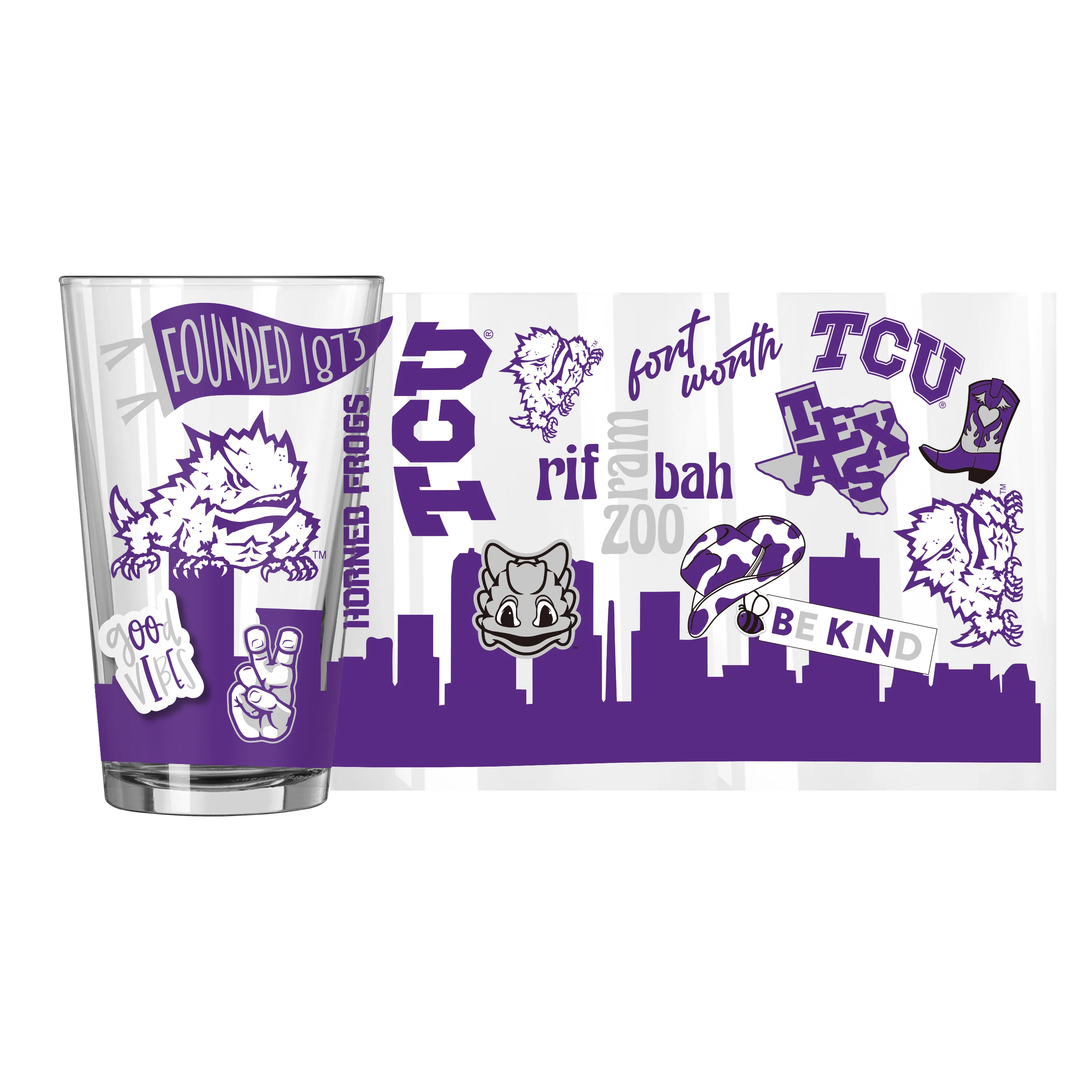 TCU 16oz Native Pint Glass - Image 2