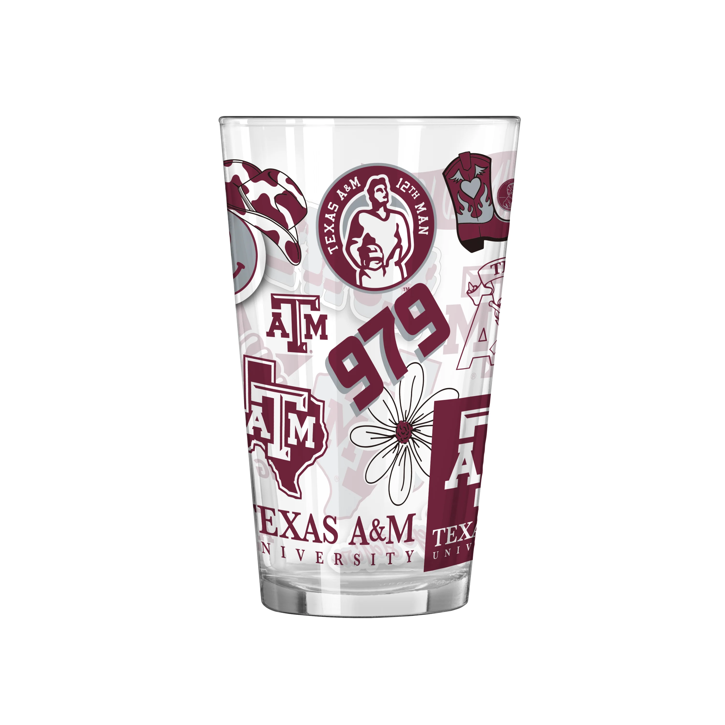 Texas A&M 16oz Native Pint Glass - Image 2