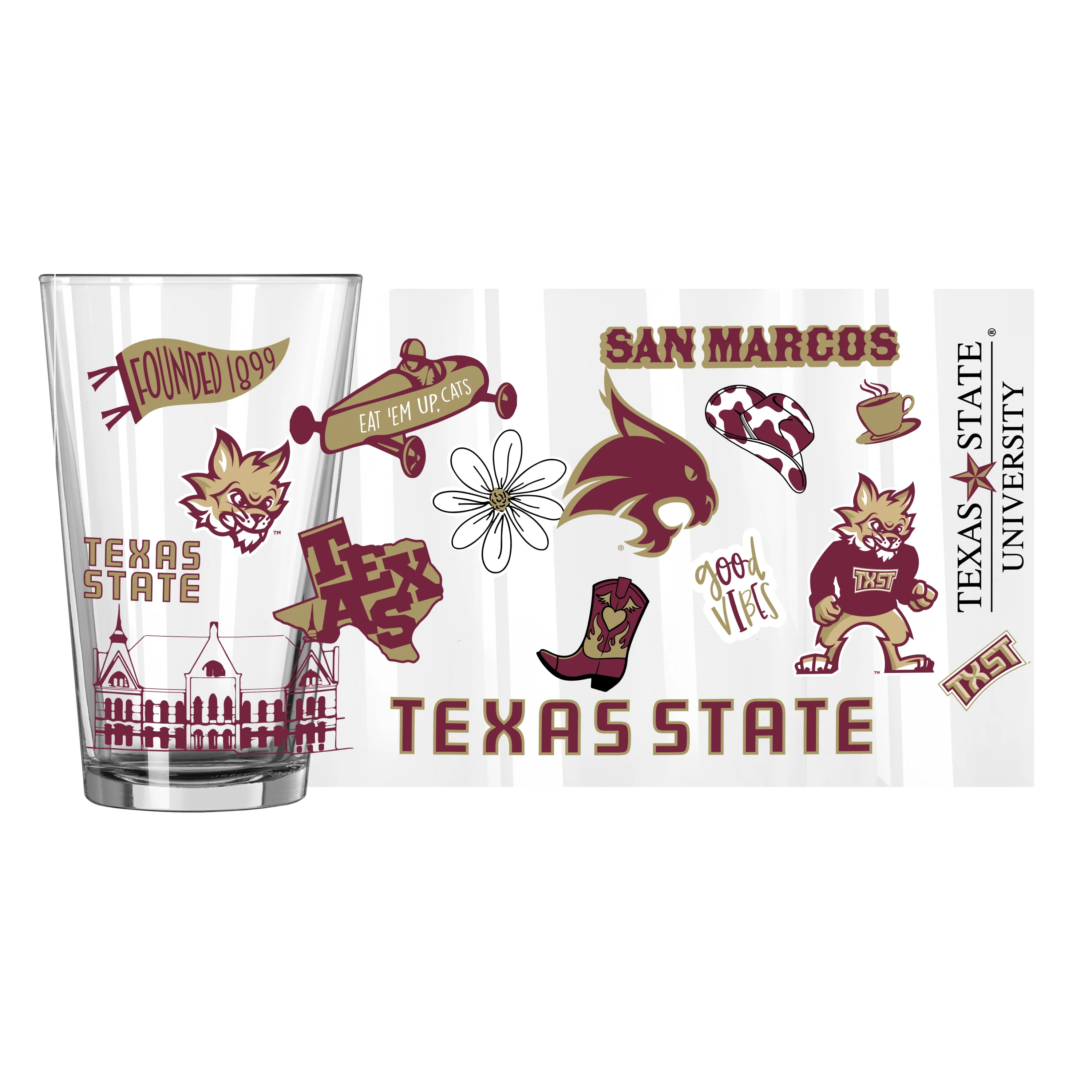 Texas State 16oz Native Pint Glass - Image 6