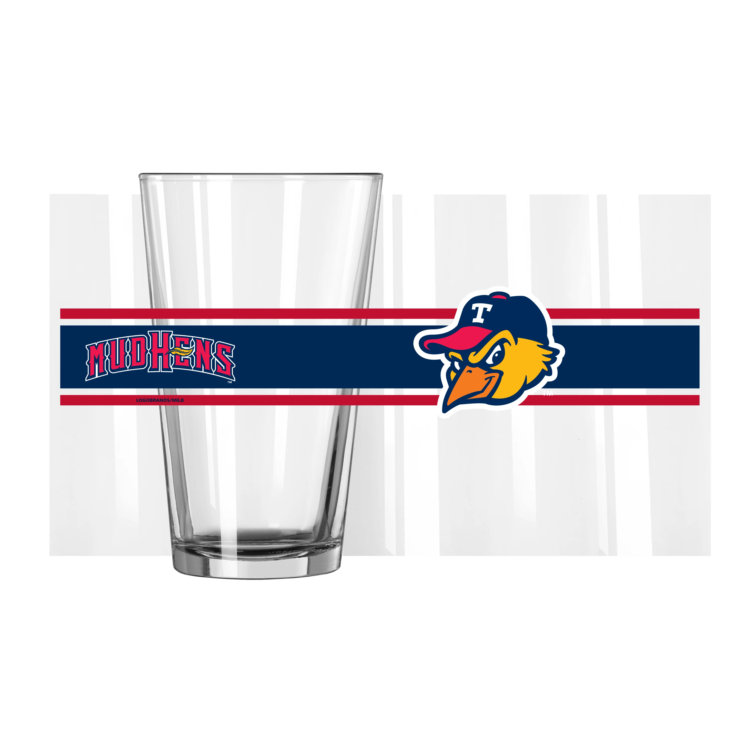 Toledo Mud Hens 16oz Stripe Pint Glass - Image 2